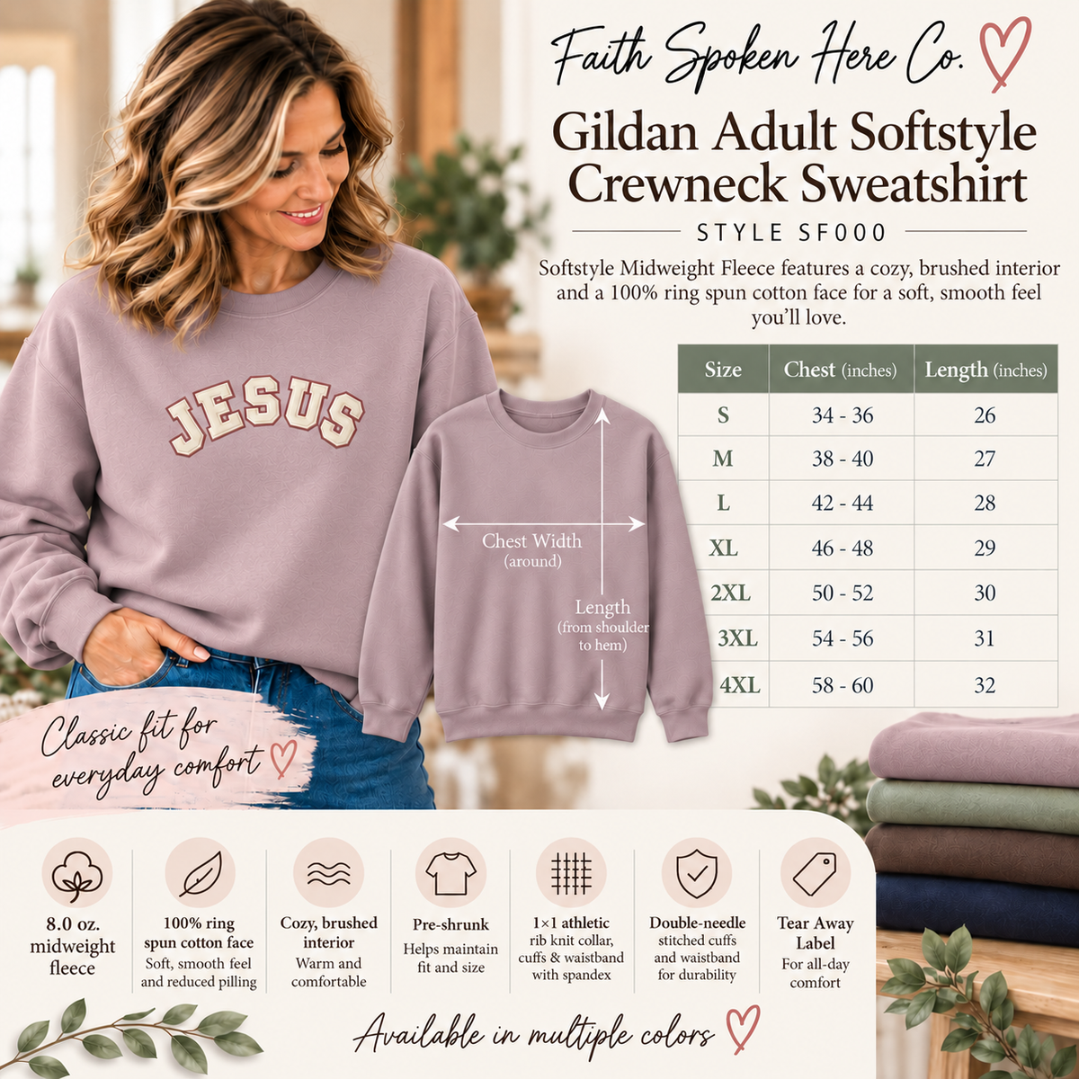 JESUS Appliqué Sweatshirt | Handmade Christian Crewneck