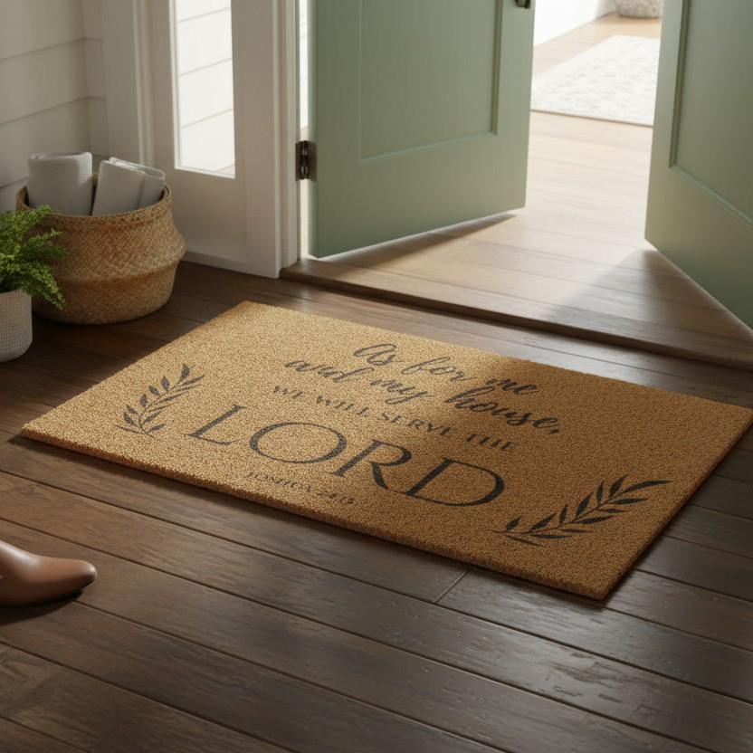 As for Me and My House, We Will Serve the Lord | Christian Coco Doormat