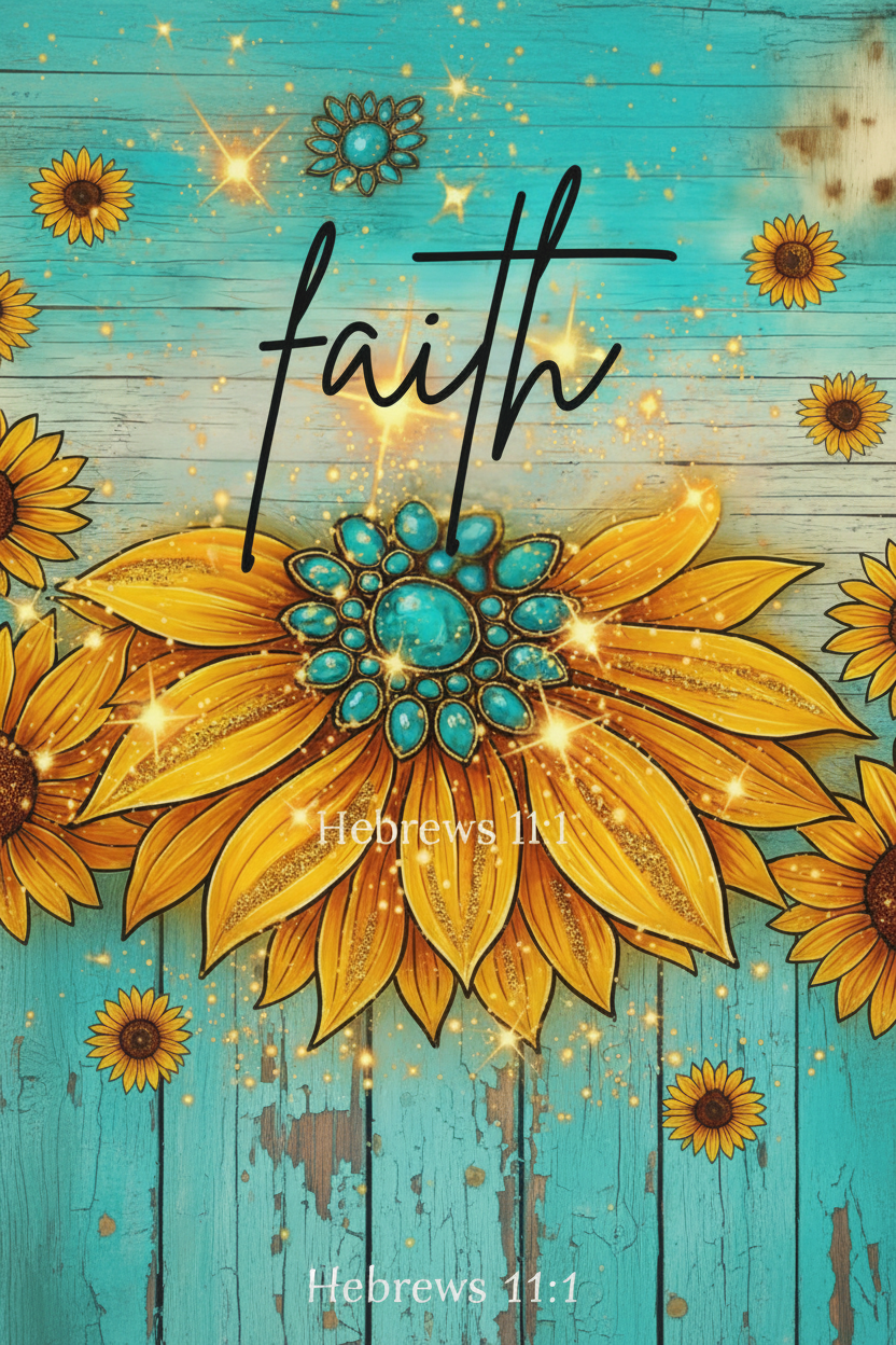 Sunflower Faith Vertical Banner