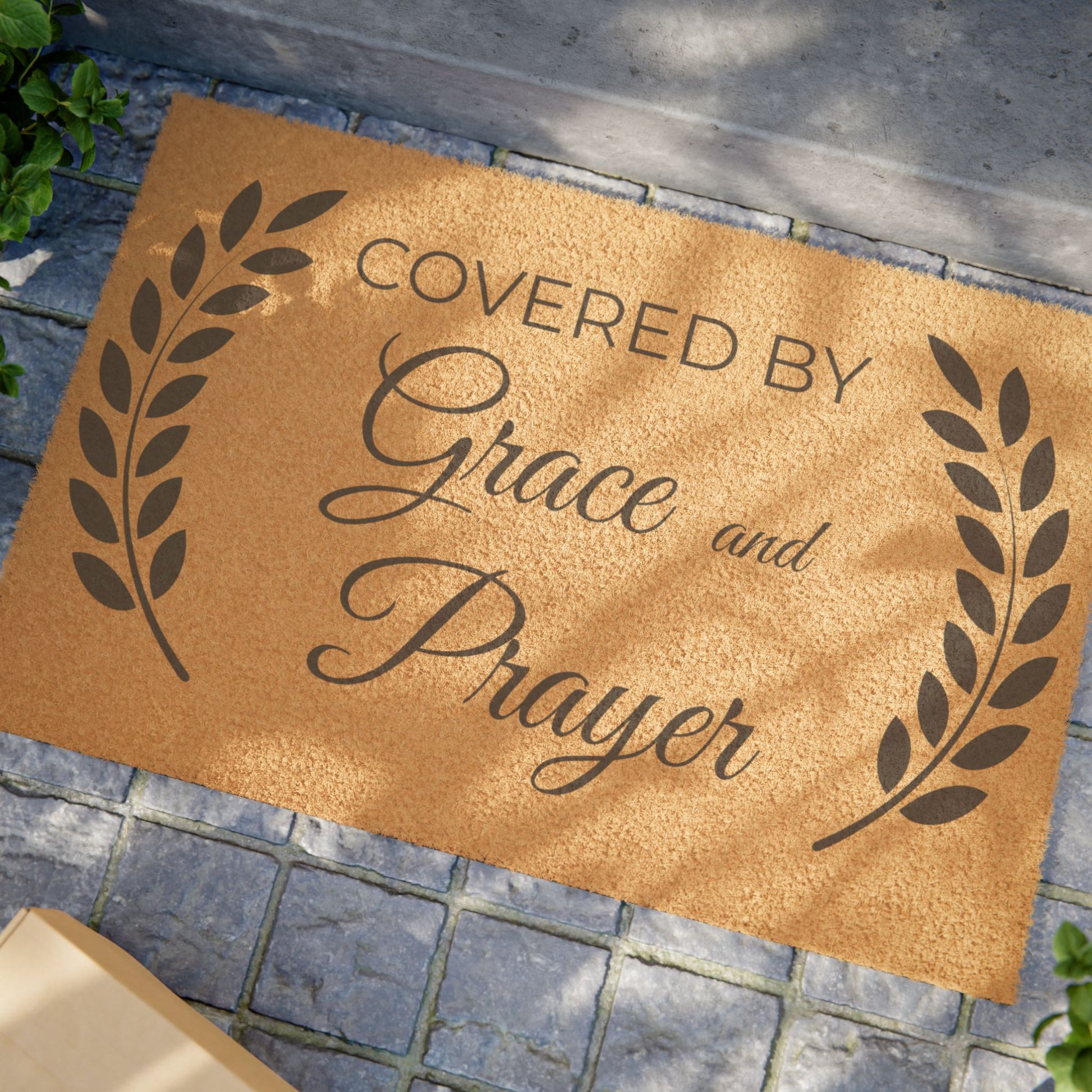 Covered by Grace and a Prayer | Christian Coco Doormat - Heavenly Treasures