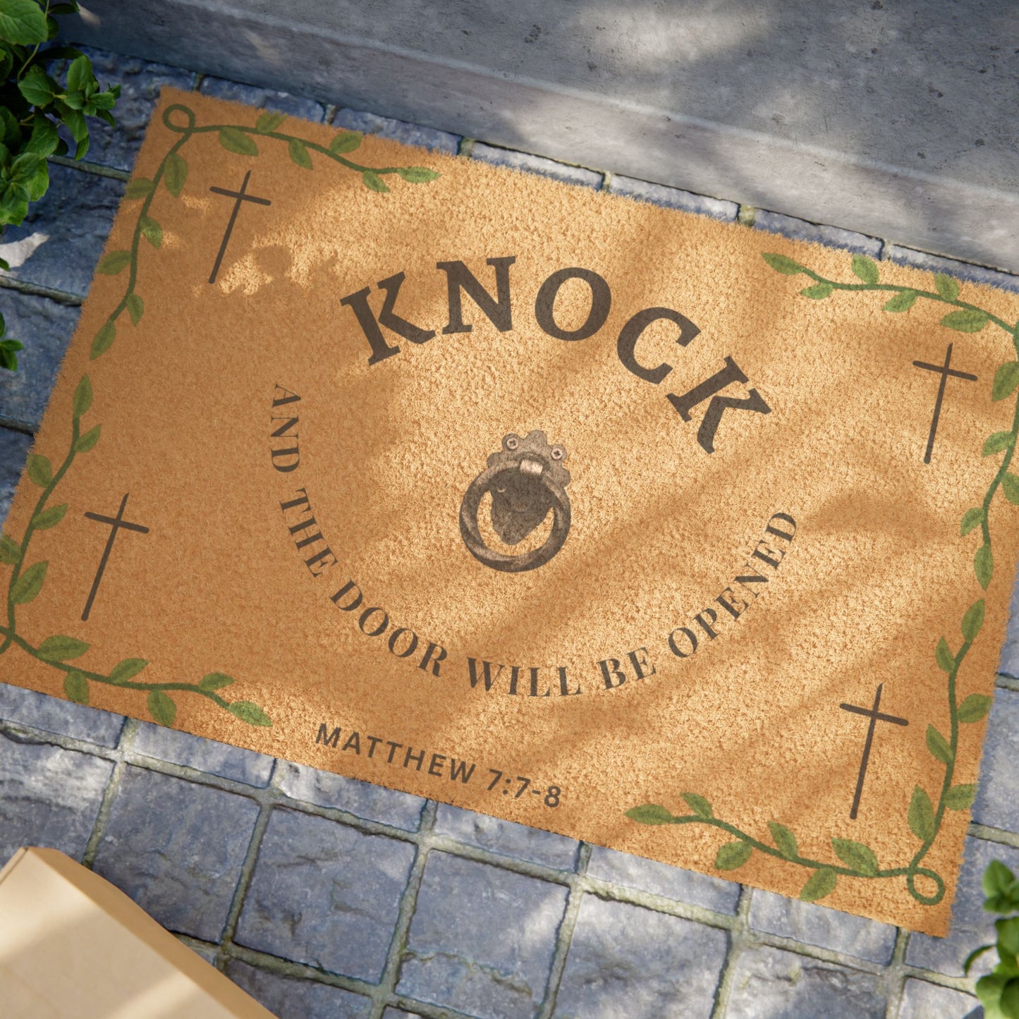 Knock and the Door Will Be Opened | Christian Coco Doormat - Heavenly Treasures
