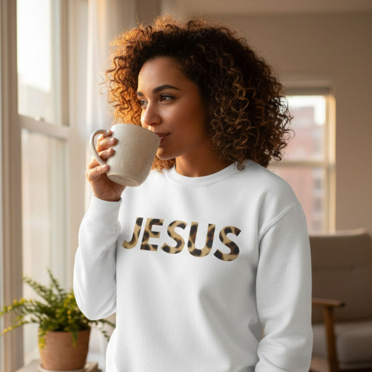 Jesus | Animal Print Faith Sweatshirt