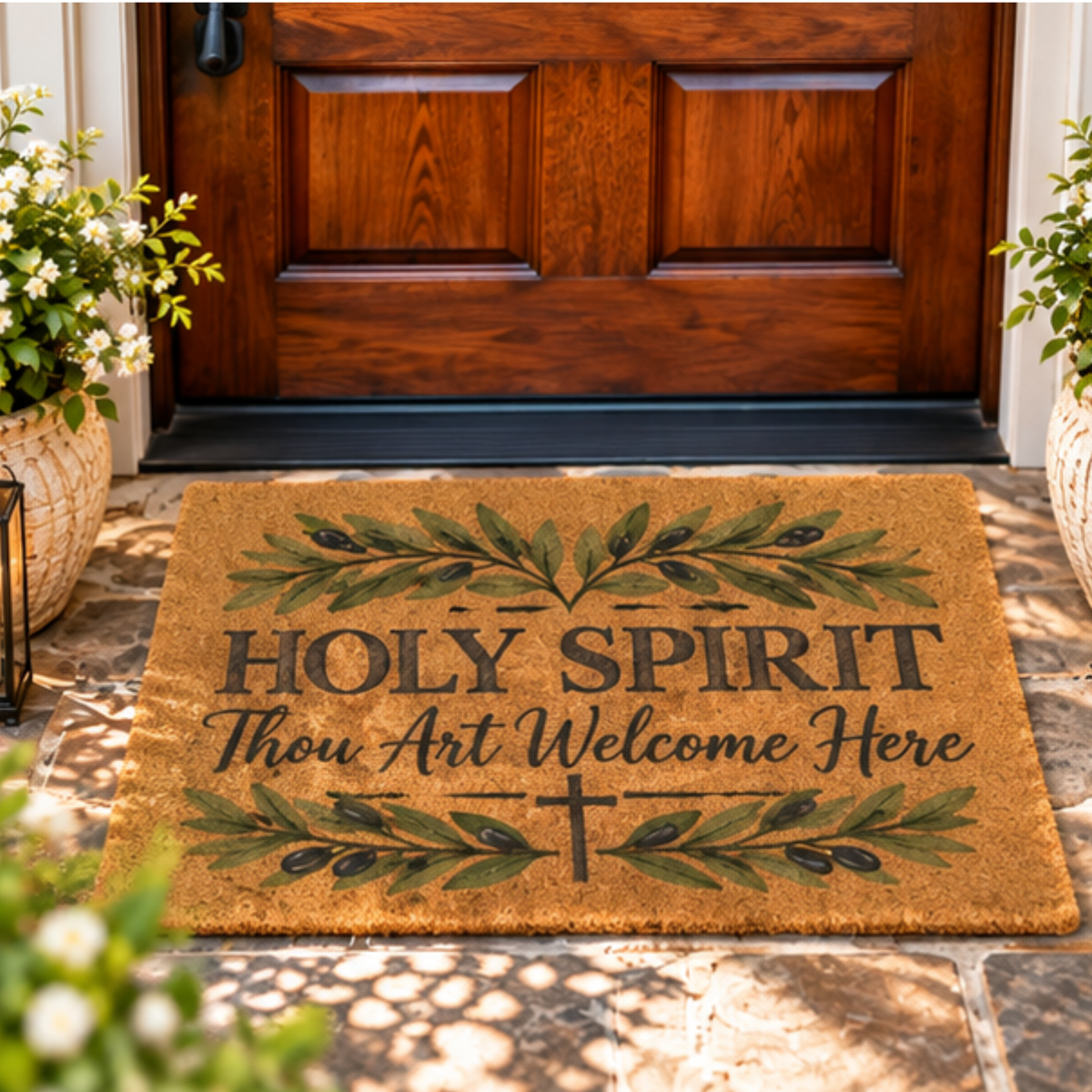 Holy Spirit Thou Art Welcome Here | Christian Coco Doormat