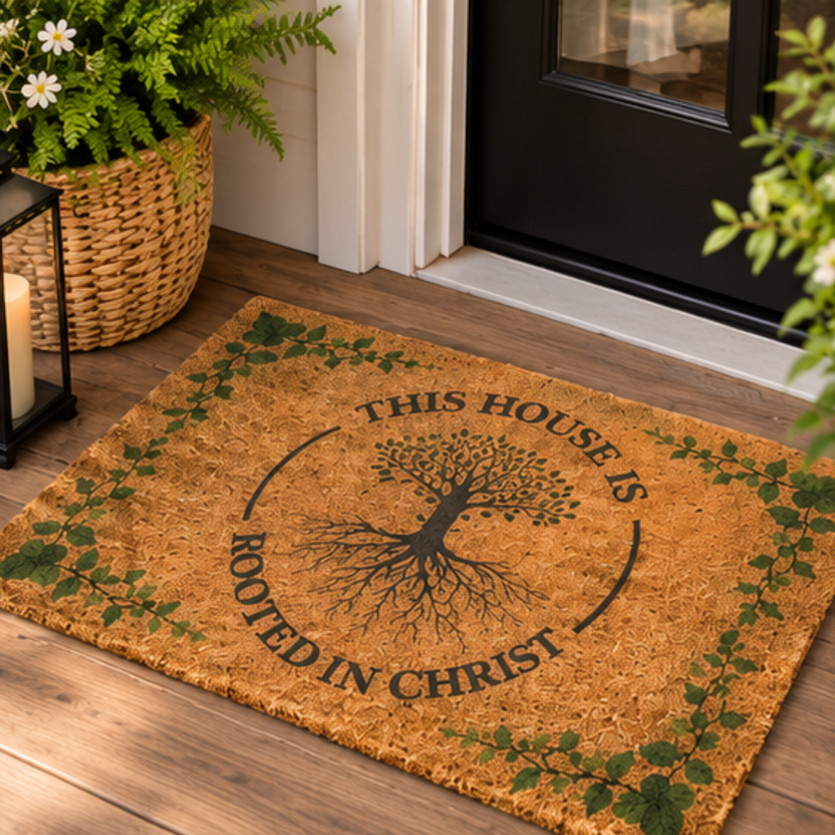 This House Is Rooted in Christ | Christian Coco Doormat