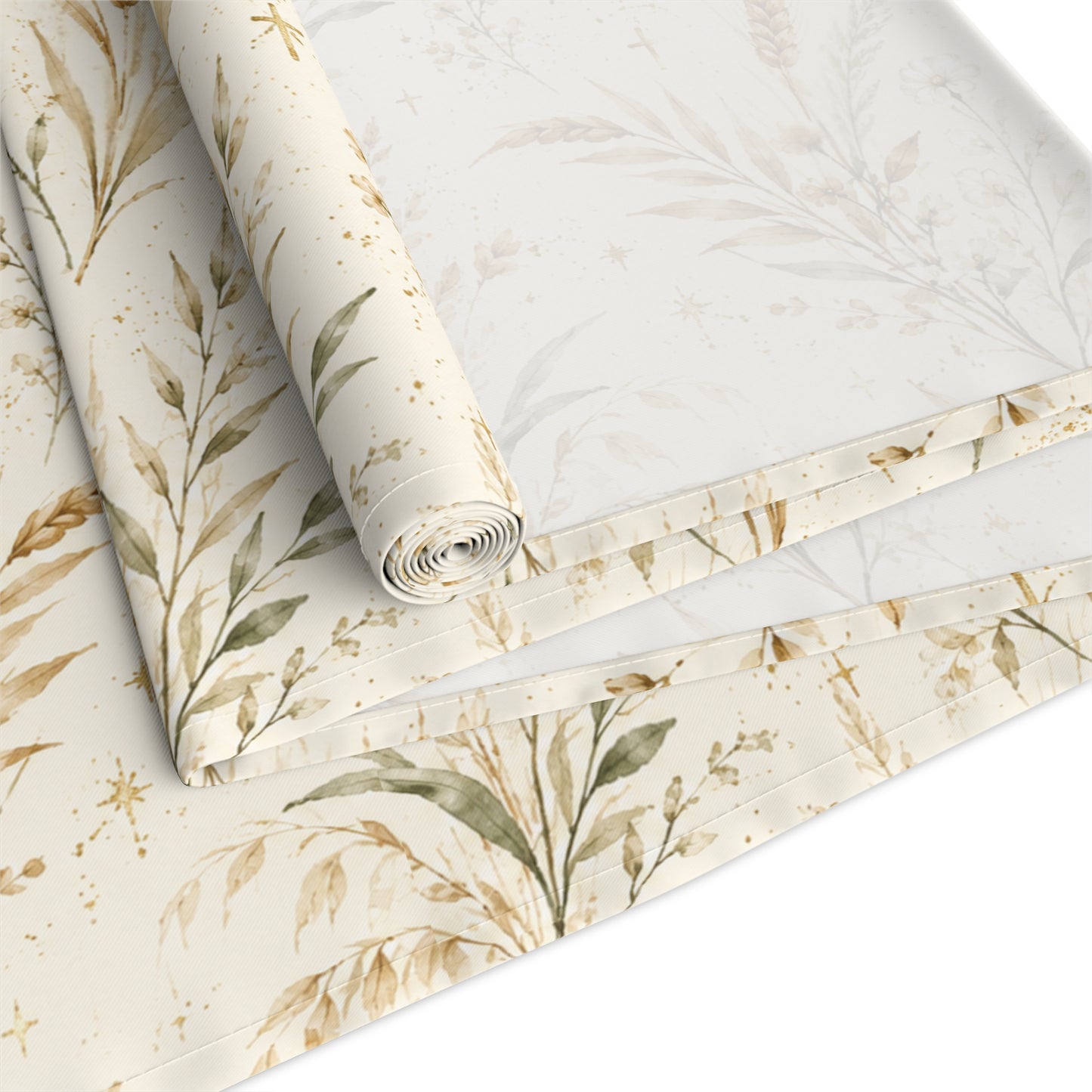Fields of Grace Table Runner Christian Table Decor Botanical Wheat Table Runner Farmhouse Dining Decor Faith-Inspired Table Linen