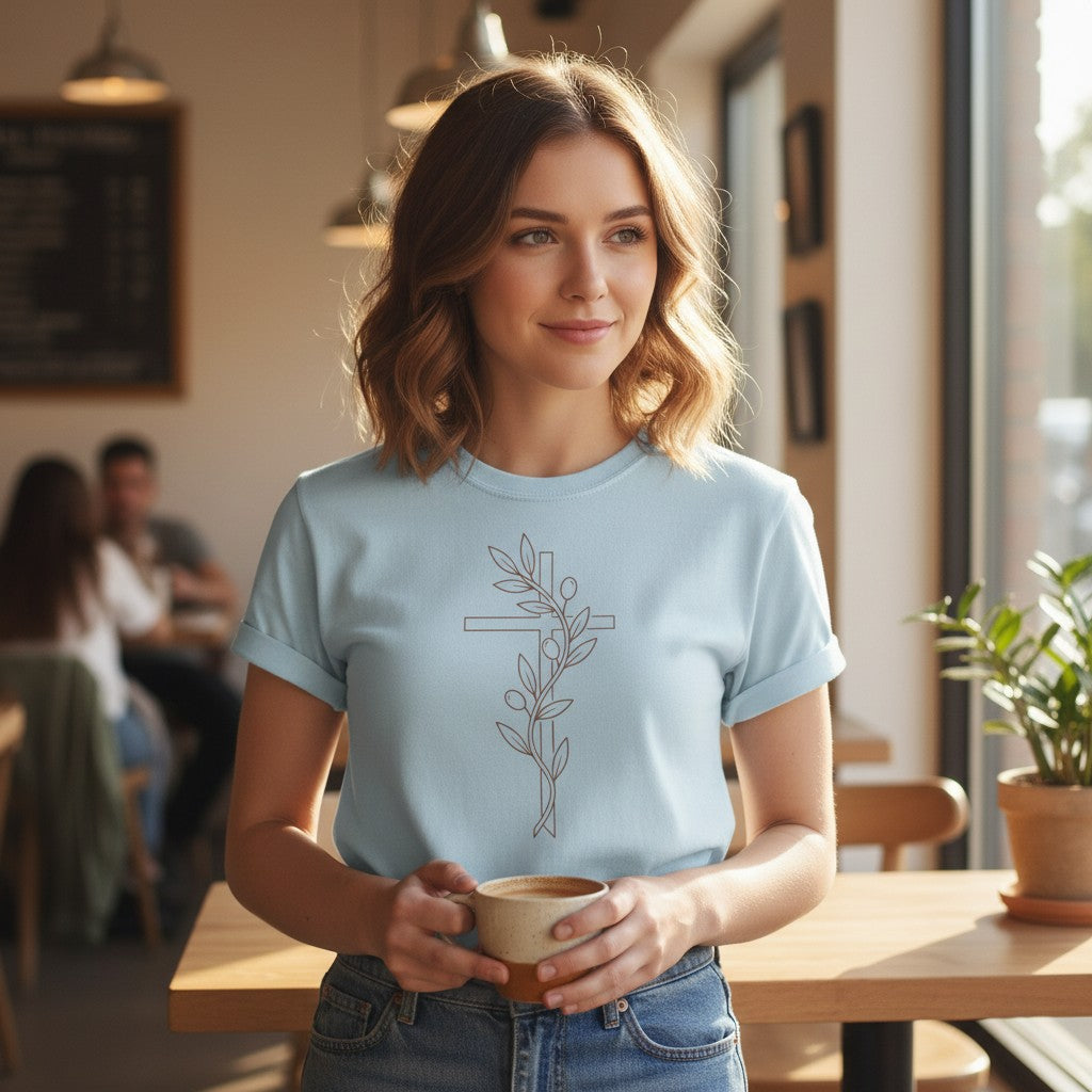 Botanical Christian T-shirt – Soft Vintage Garment-dyed Tee - Heavenly Treasures
