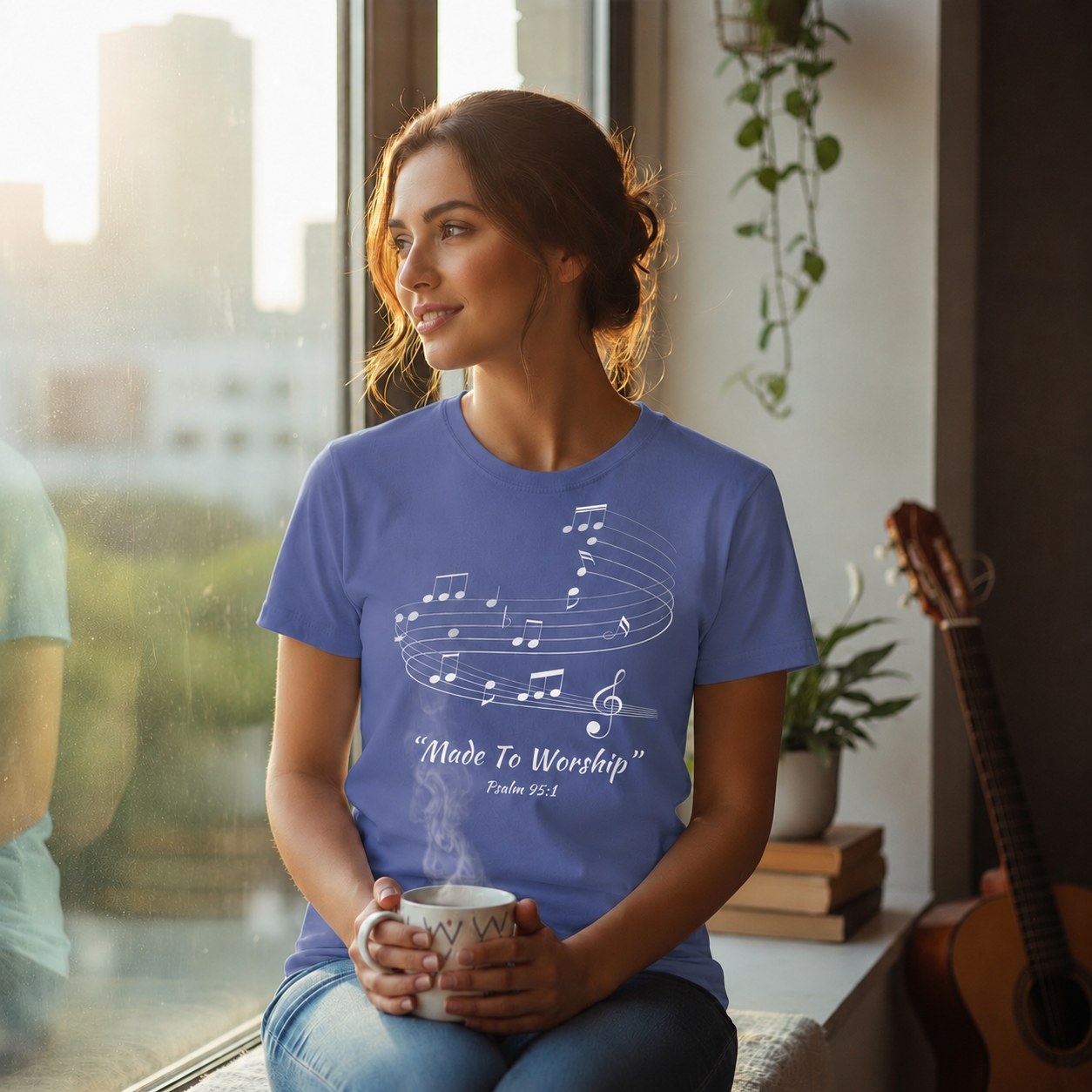 Made to Worship Christian T-Shirt – Psalm 95:1 Tee for Worship Leaders & Singers, Music Ministry Shirt, Faith Graphic Tee for Women & Men - Heavenly Treasures