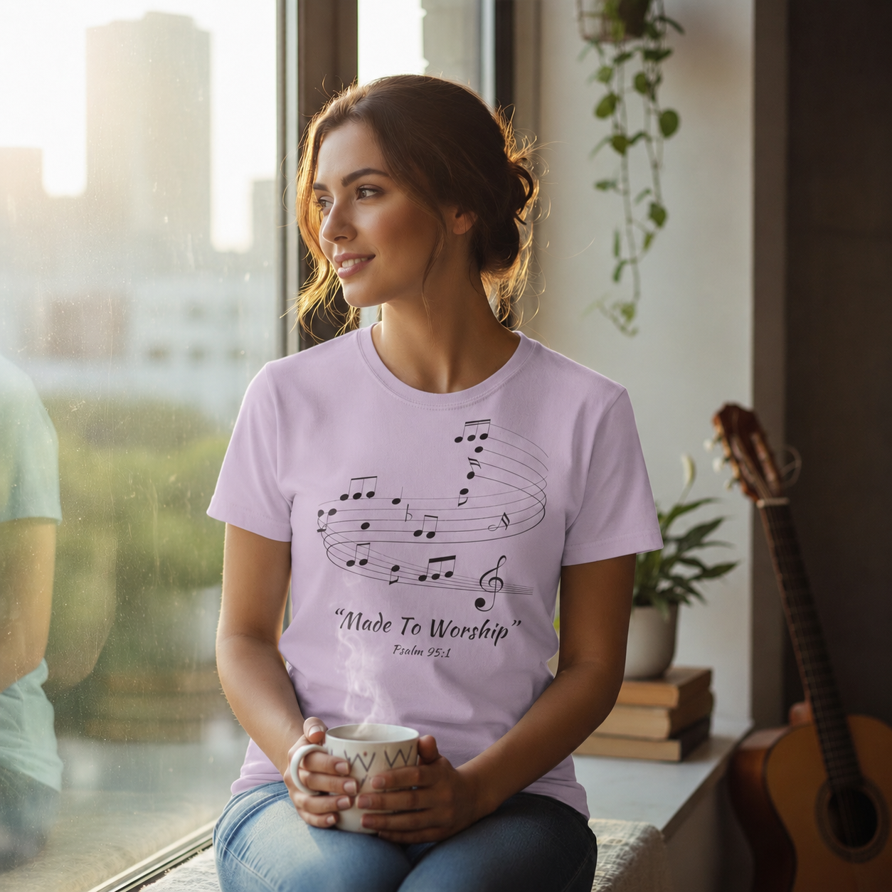 Made to Worship Christian T-Shirt – Psalm 95:1 Tee for Worship Leaders & Singers, Music Ministry Shirt, Faith Graphic Tee for Women & Men - Heavenly Treasures