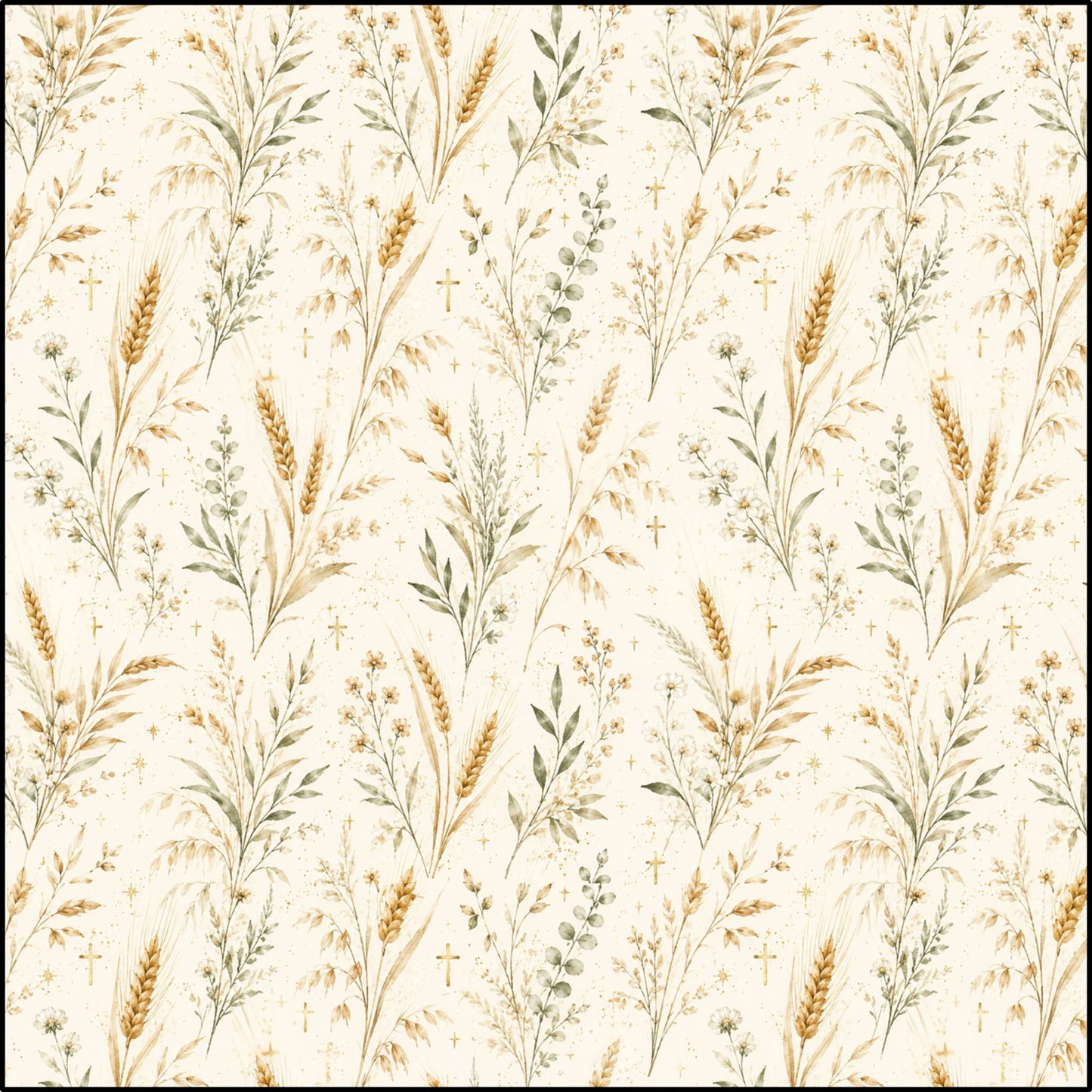 Christian Farmhouse Wheat Design Throw Pillow