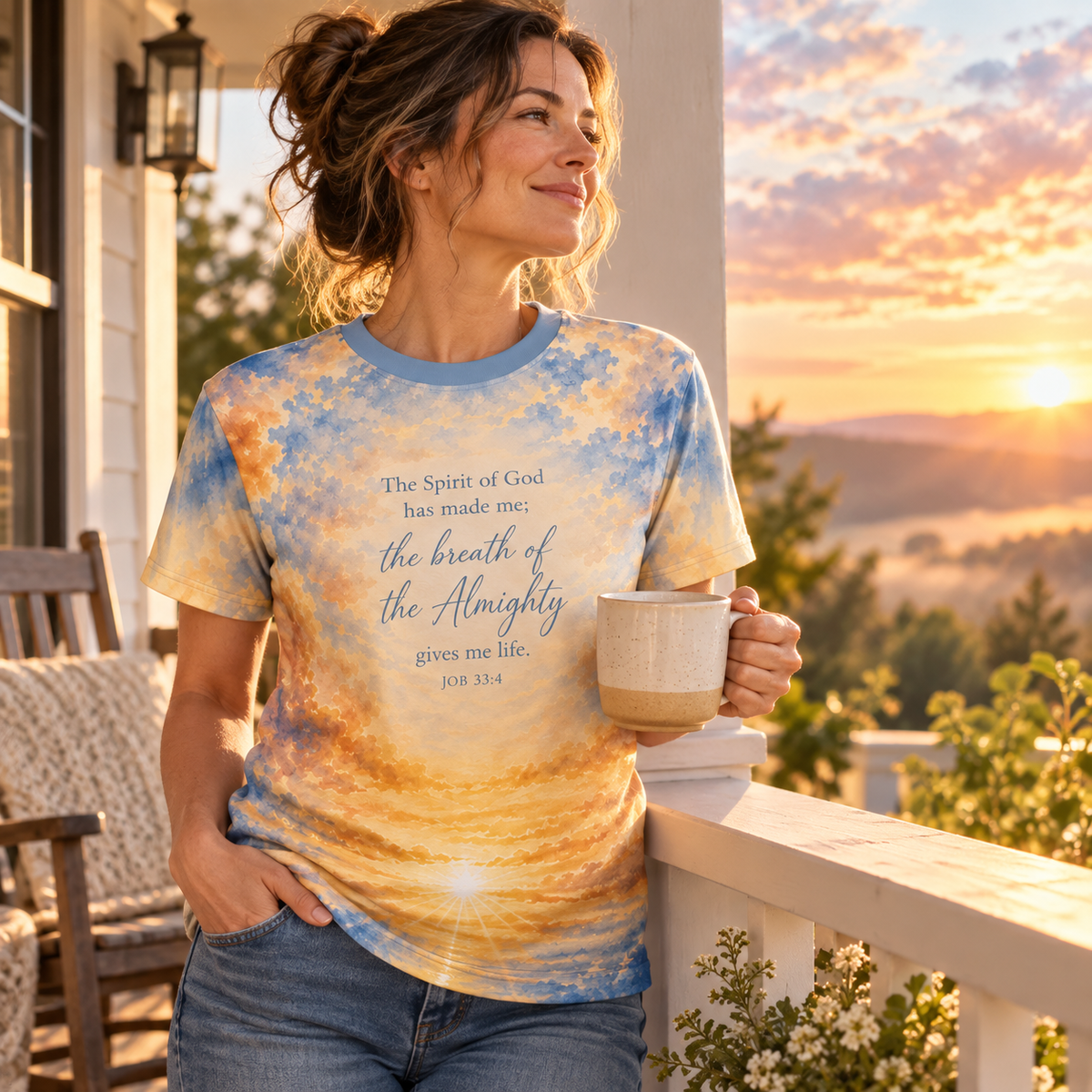 Job 33:4 Scripture Tee | Breath of the Almighty - Heavenly Treasures