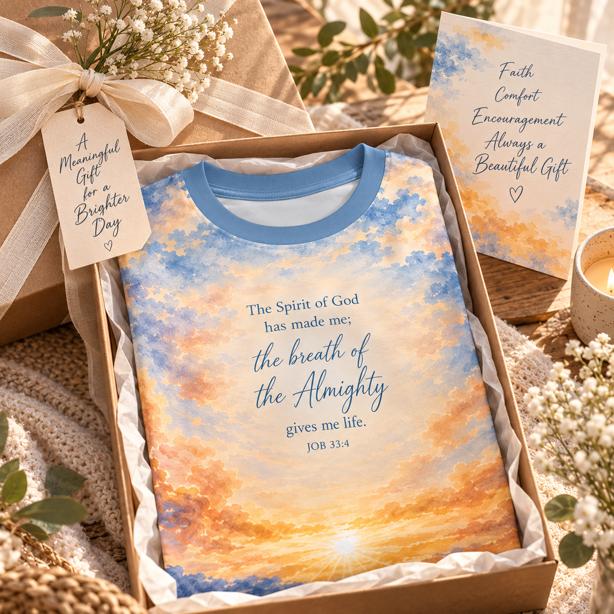 Job 33:4 Scripture Tee | Breath of the Almighty - Heavenly Treasures