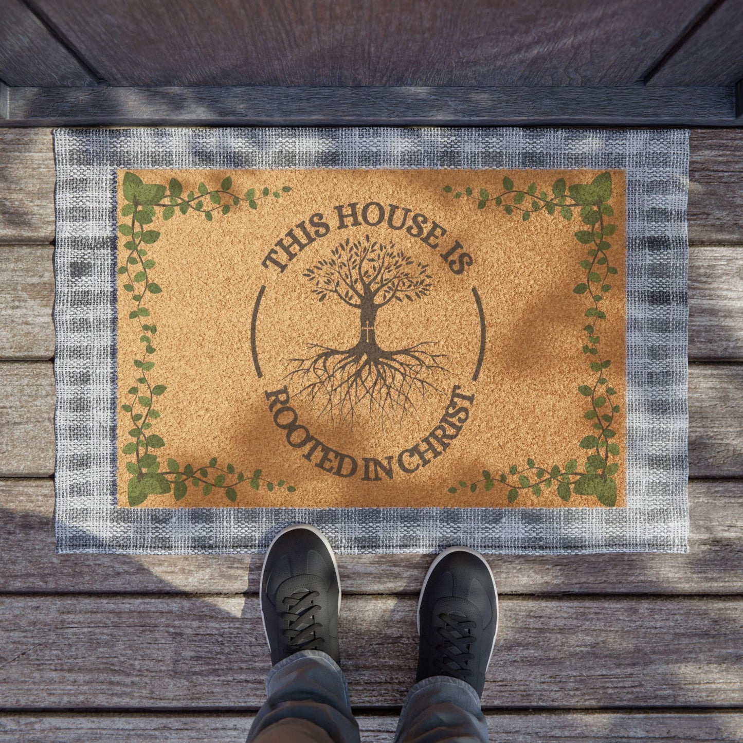 This House Is Rooted in Christ | Christian Coco Doormat - Heavenly Treasures