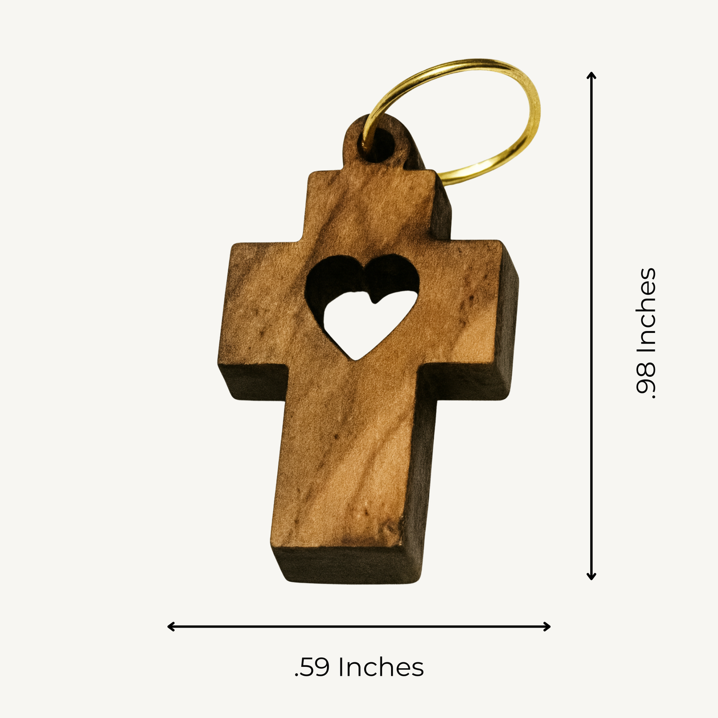 Handcrafted Olive Wood Cross Charm from the Holy Land - Heavenly Treasures