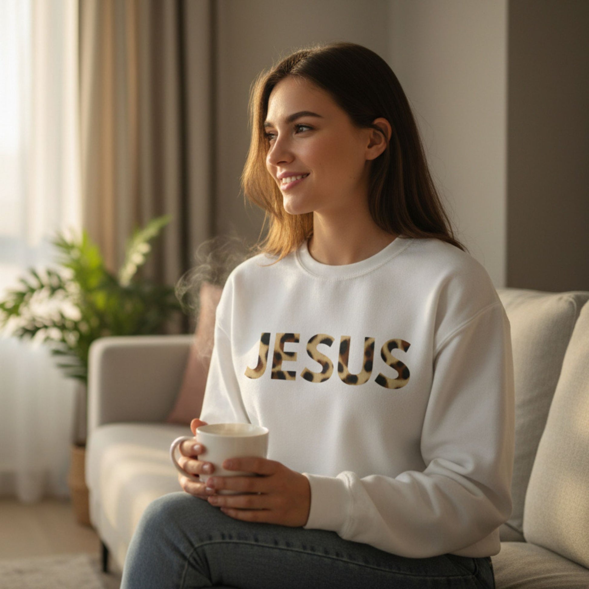 Jesus Leopard Print Christian T Shirt Faith Based Inspirational Unisex Tee - Heavenly Treasures