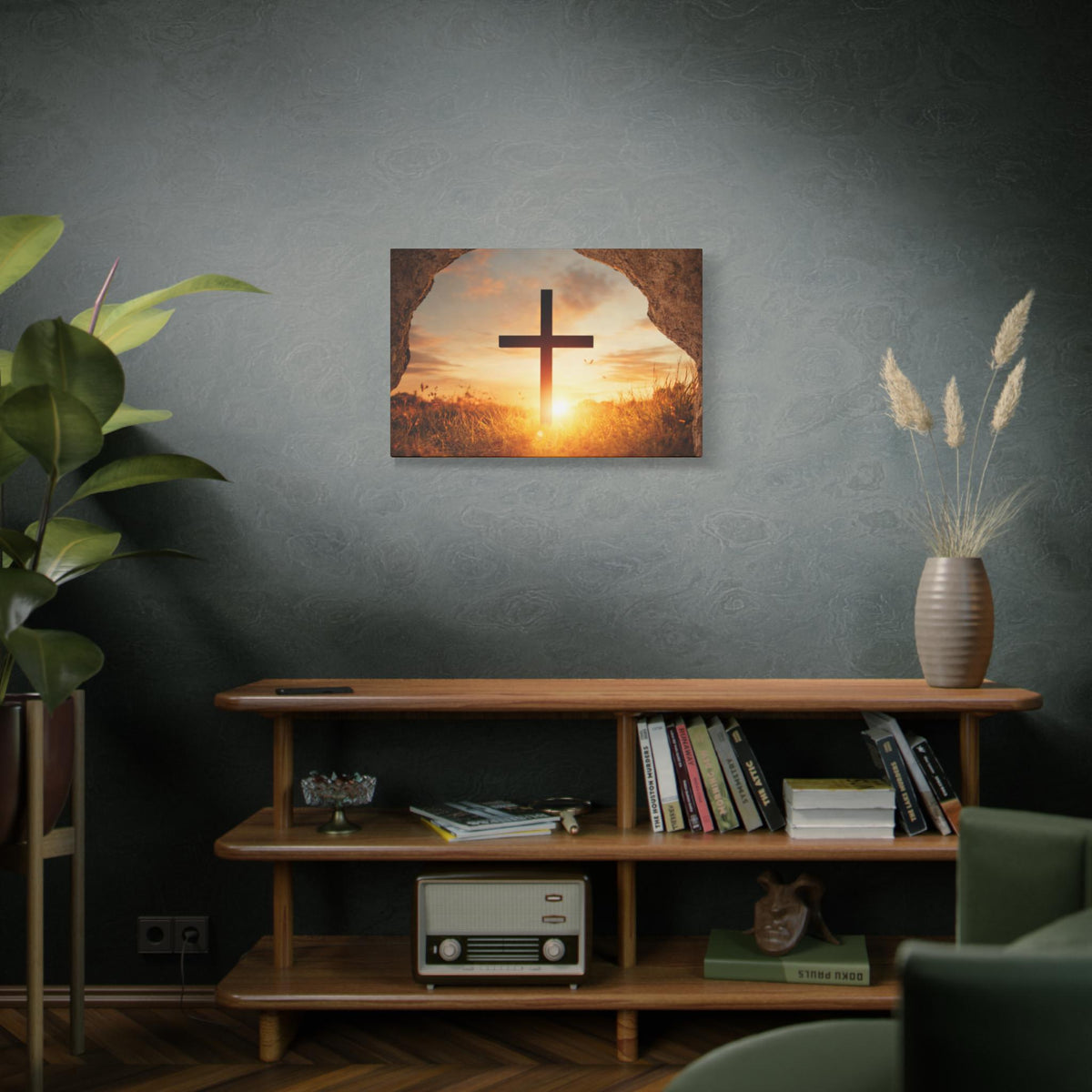 Hope at Daybreak – Sunrise Cross Canvas Wall Art