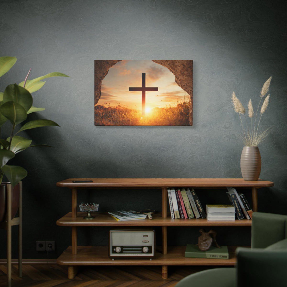 Hope at Daybreak – Sunrise Cross Canvas Wall Art