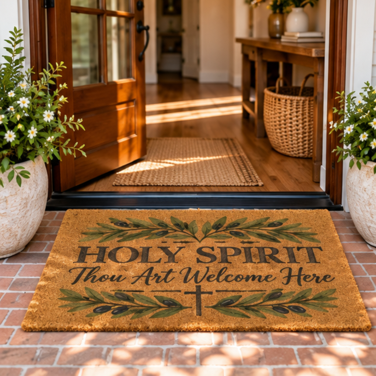 Holy Spirit Thou Art Welcome Here | Christian Coco Doormat