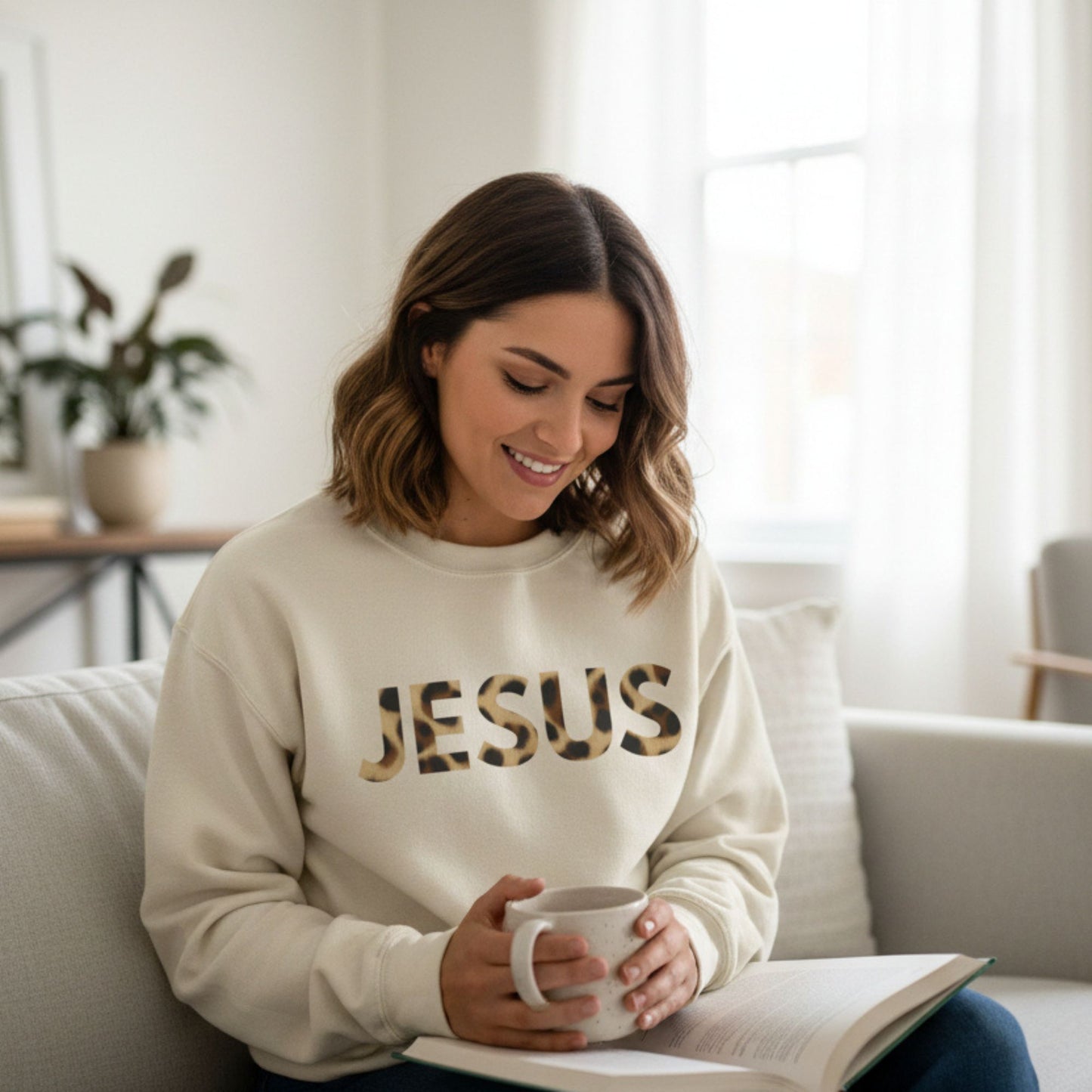 Jesus Leopard Print Christian T Shirt Faith Based Inspirational Unisex Tee - Heavenly Treasures