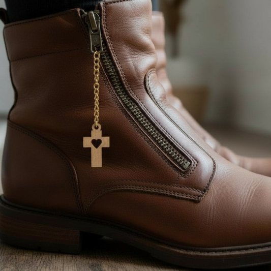 Handcrafted Olive Wood Cross Necklace from the Holy Land