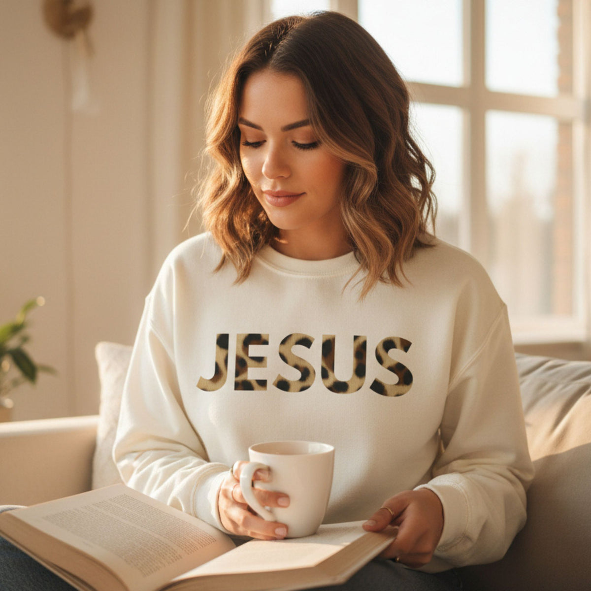 Jesus | Animal Print Faith Sweatshirt