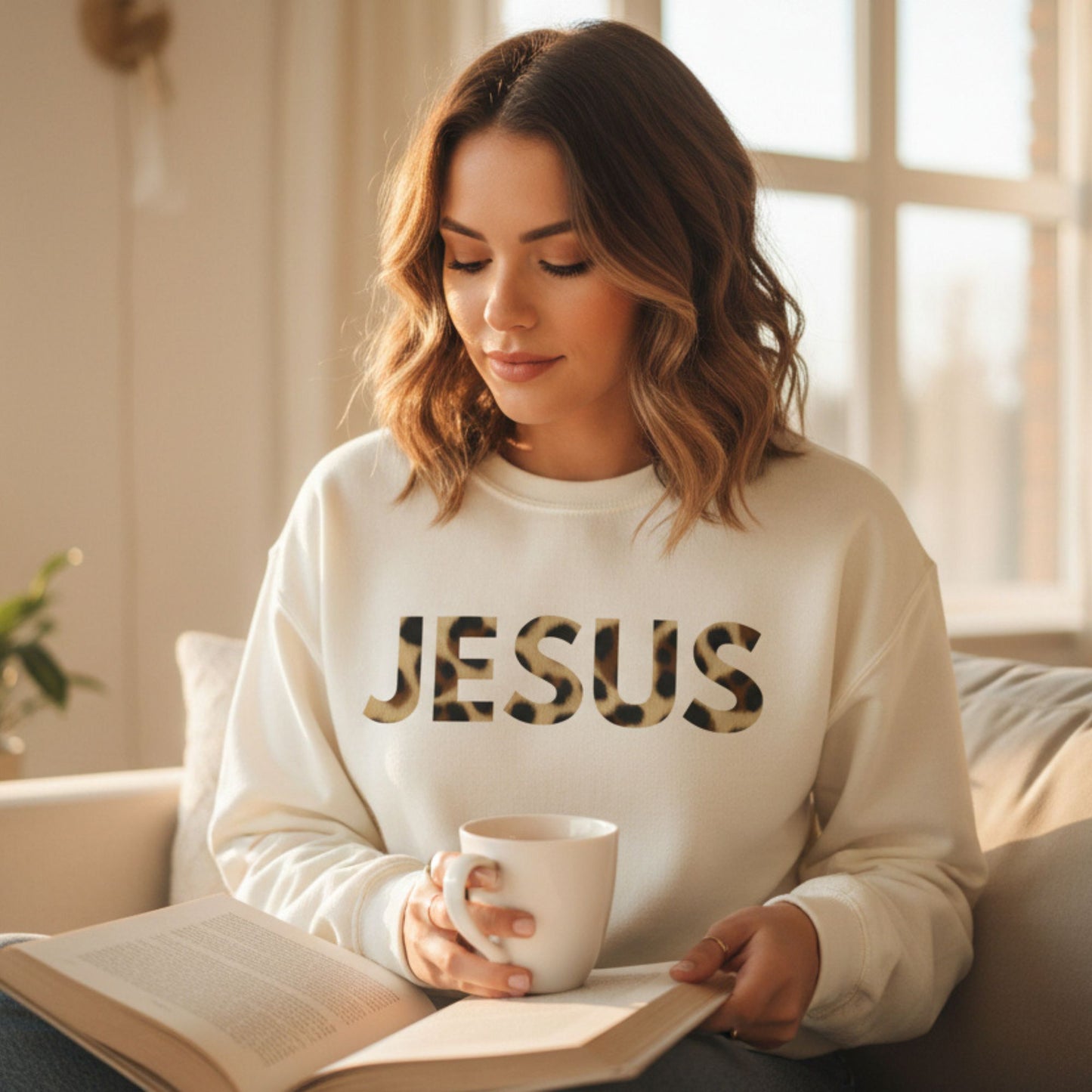Jesus Leopard Print Christian T Shirt Faith Based Inspirational Unisex Tee - Heavenly Treasures