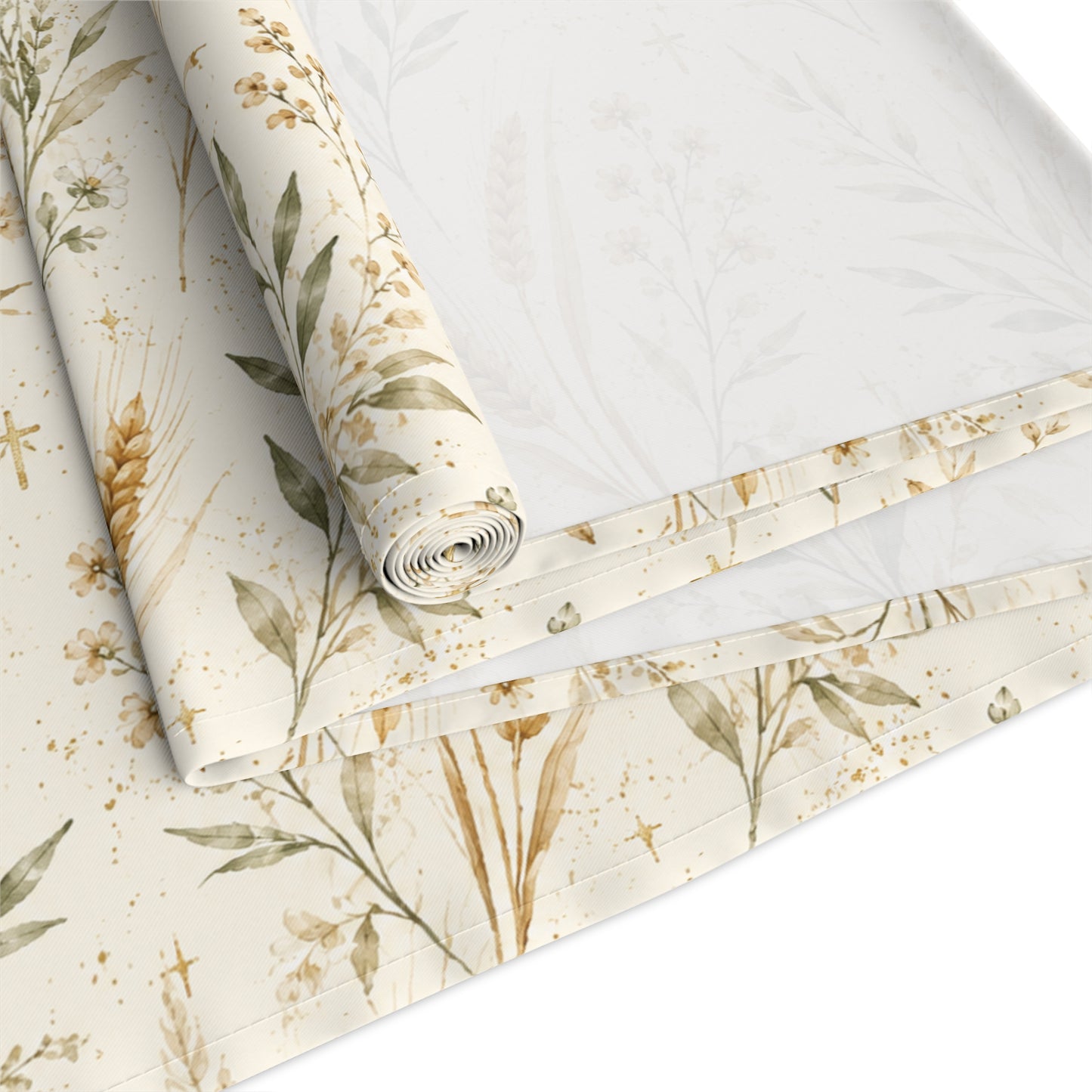 Fields of Grace Table Runner Christian Table Decor Botanical Wheat Table Runner Farmhouse Dining Decor Faith-Inspired Table Linen