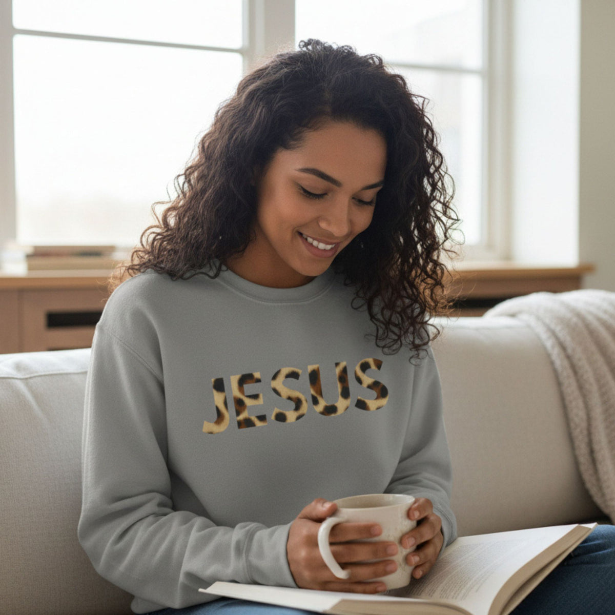 Jesus | Animal Print Faith Sweatshirt