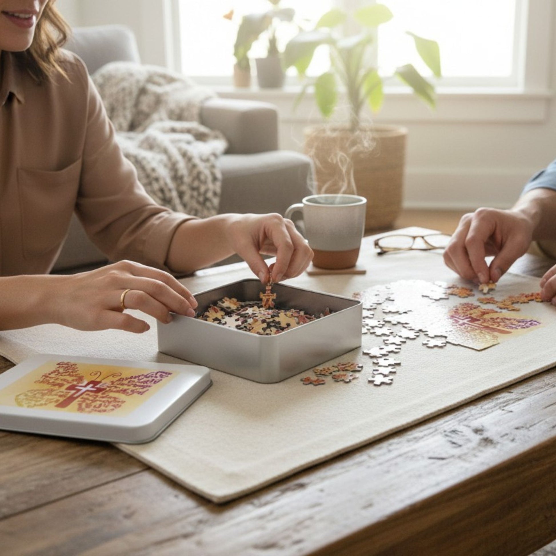 Christian Butterfly Puzzle with Cross & Faith Words Inspirational Scripture-Themed Jigsaw for Women - Heavenly Treasures