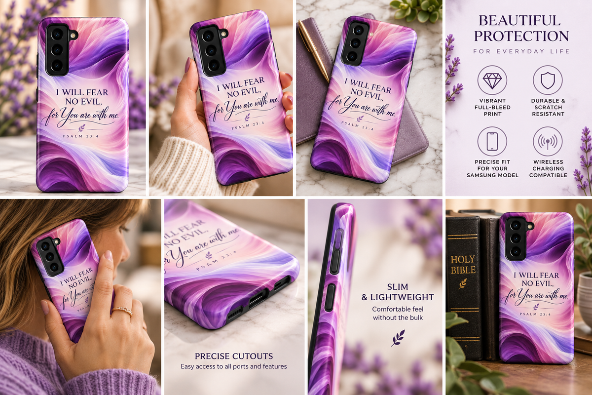 “I Will Fear No Evil” | Psalm 23:4 | Christian Galaxy Case - Heavenly Treasures