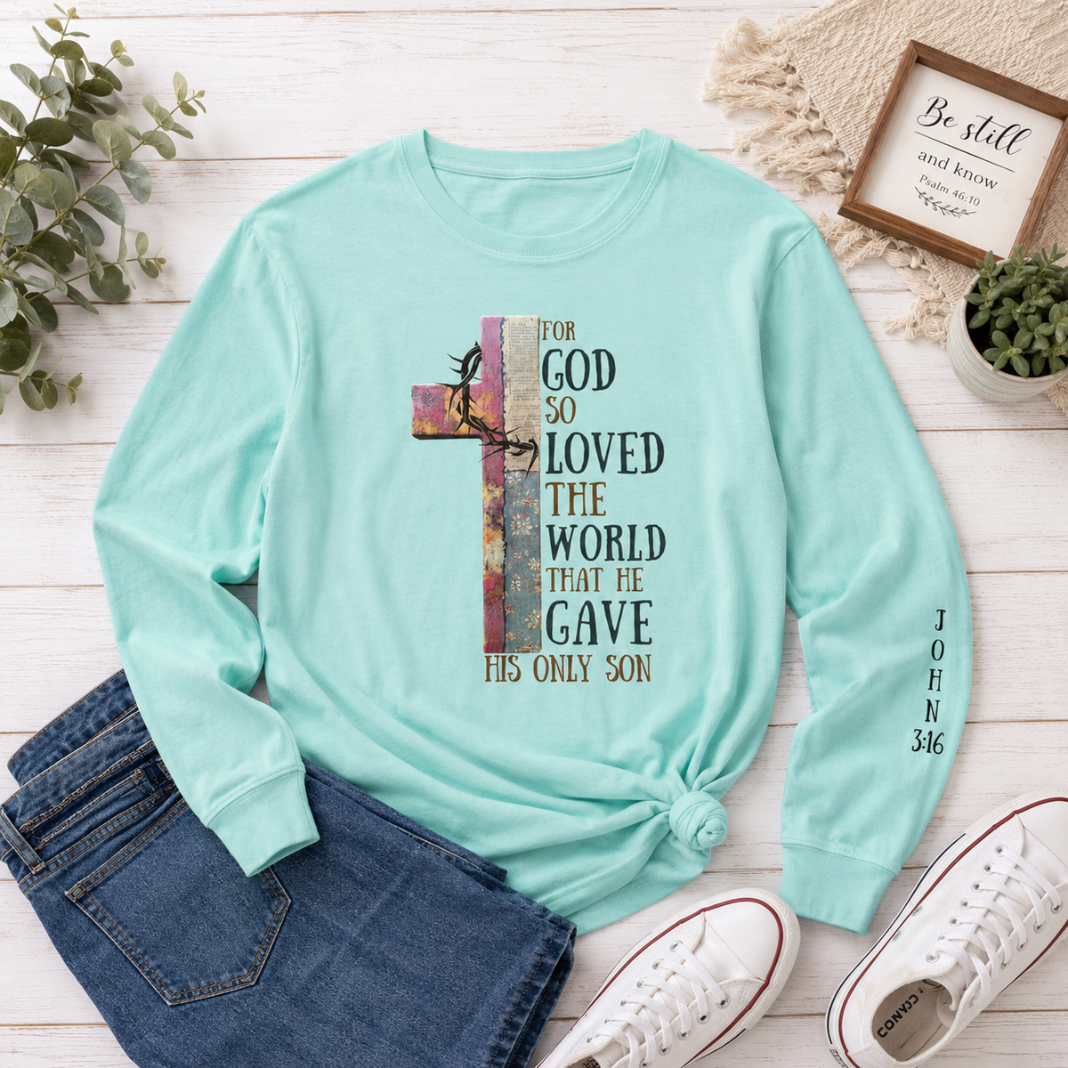 So God So Loved the World Christian T-Shirt • John 3:16 Shirt • Faith Graphic Tee for Women & Men • Bible Verse Tee • Christian Gift Idea - Heavenly Treasures