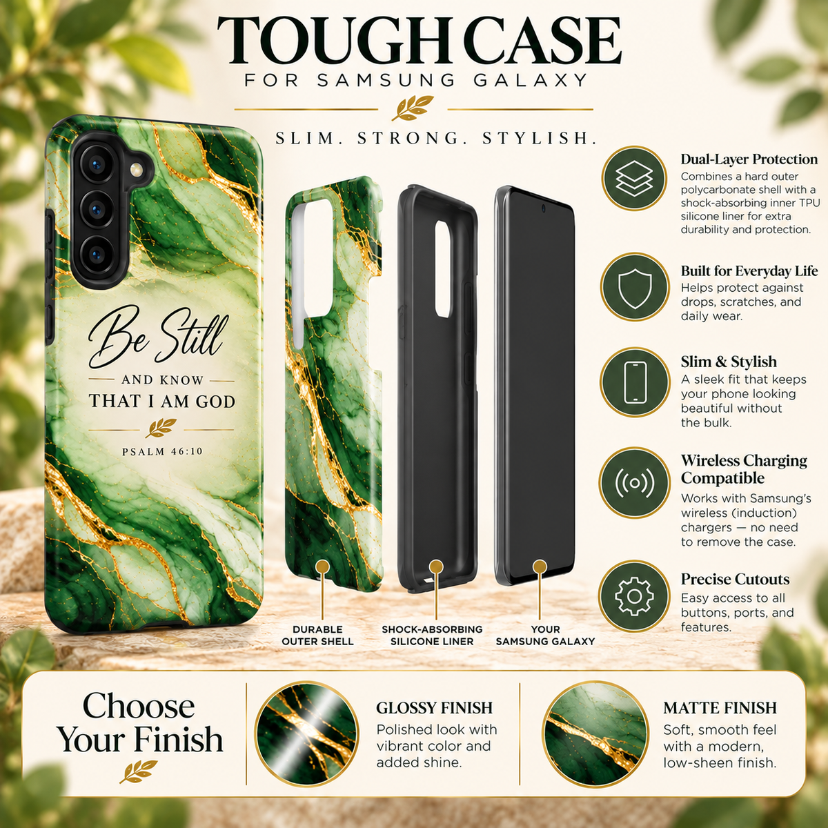 Be Still and Know Psalm 46:10 Samsung Galaxy Case - Heavenly Treasures