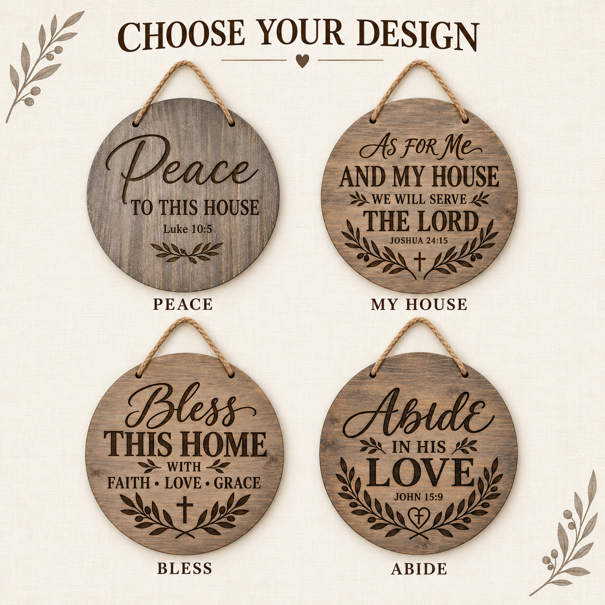 Christian Wall Sign – Scripture Wood Plaque for Faith Home Display