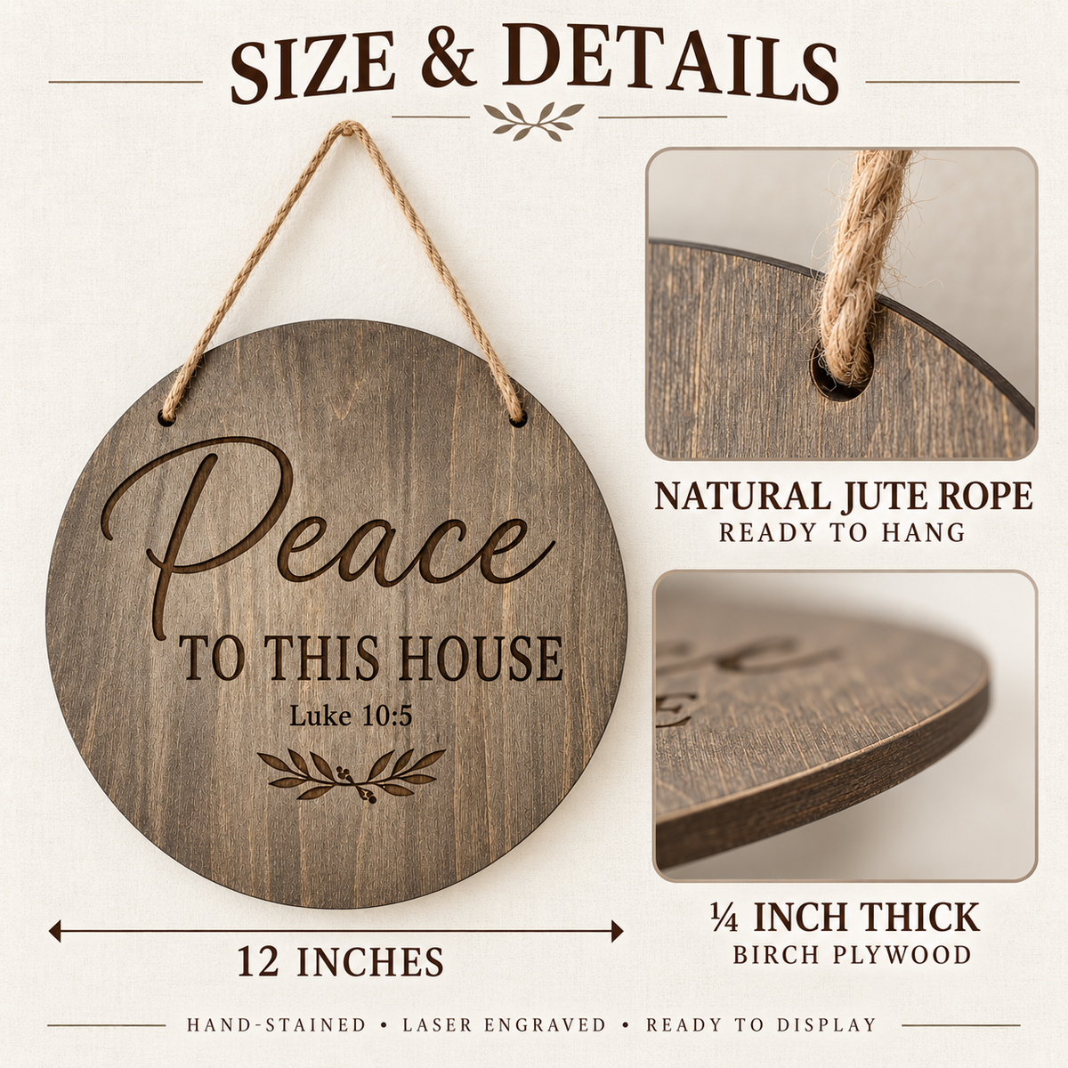 Christian Wall Sign – Scripture Wood Plaque for Faith Home Display