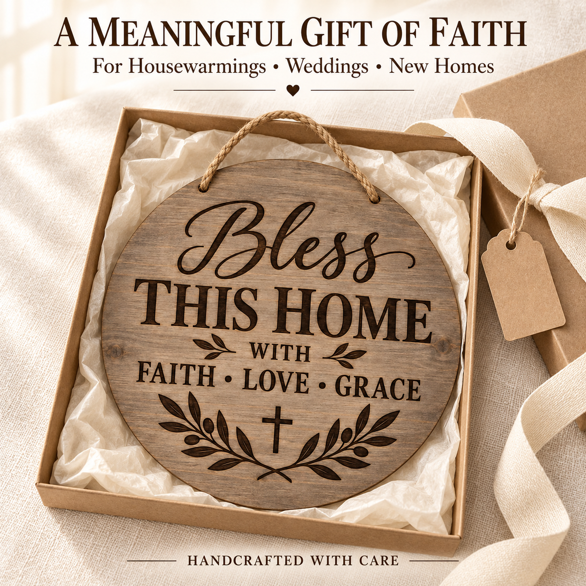 Christian Wall Sign – Scripture Wood Plaque for Faith Home Display