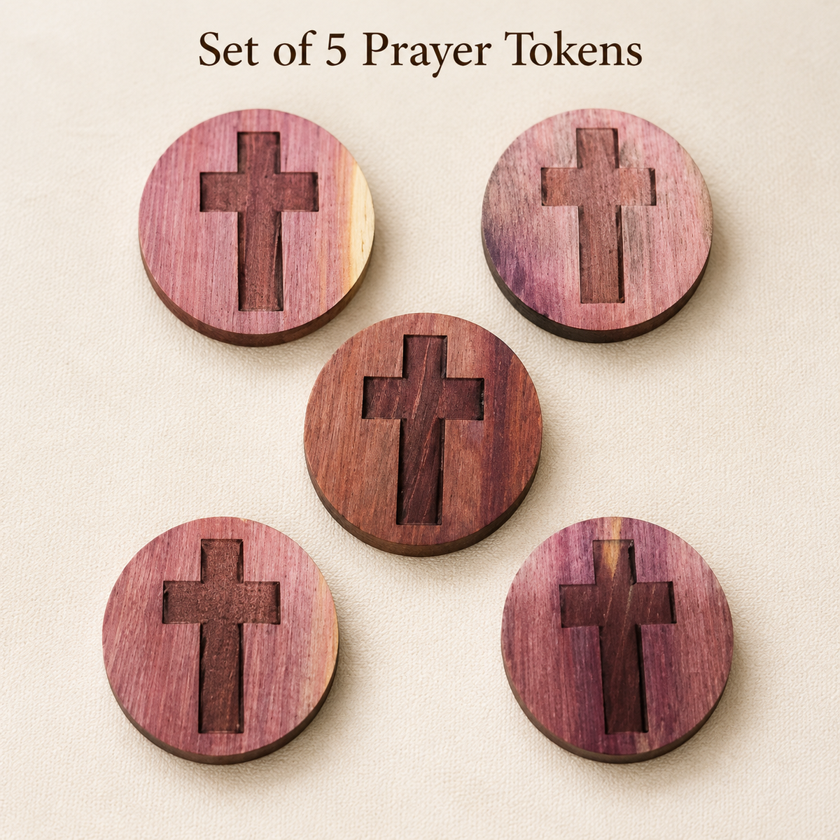 Pocket Cross – Cedar Wood Faith Reminder Token for Christian Prayer