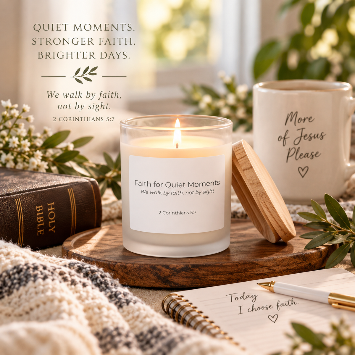 Faith for Quiet Moments Prayer Candle – 2 Corinthians 5:7