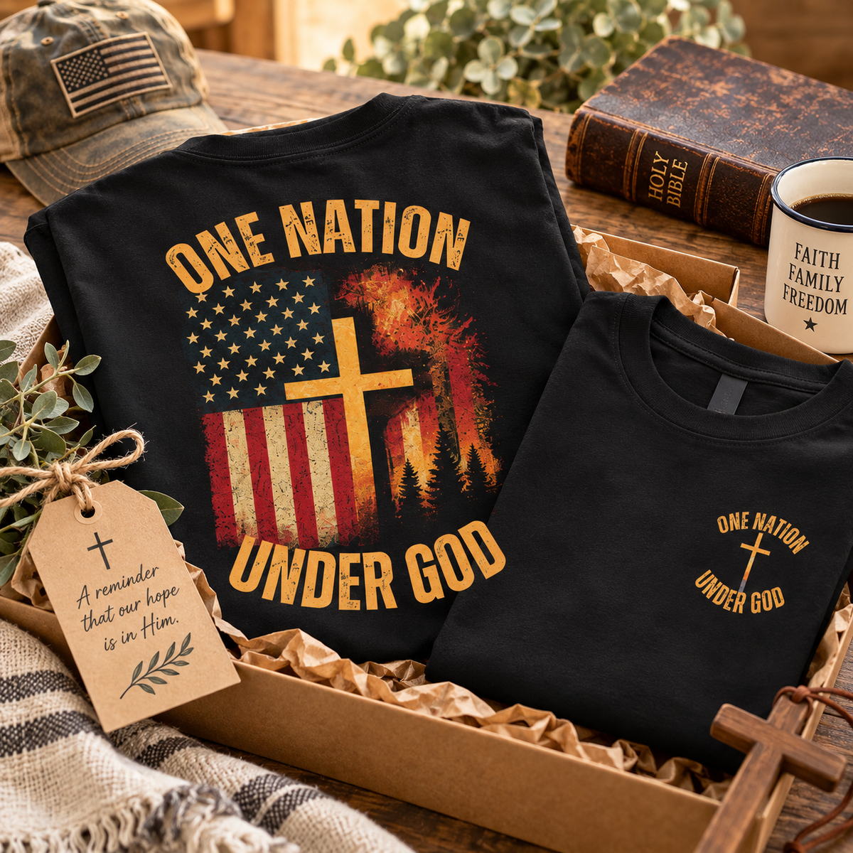 Gift image: “One Nation Under God T-shirt presented as a gift”