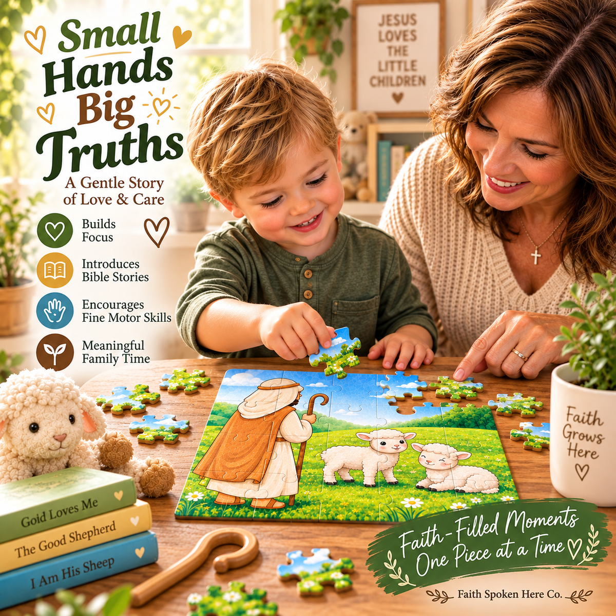 Faith-Inspired Toddler Bible Puzzle Set (3-Pack) – Gentle Christian Toys for Ages 2–4