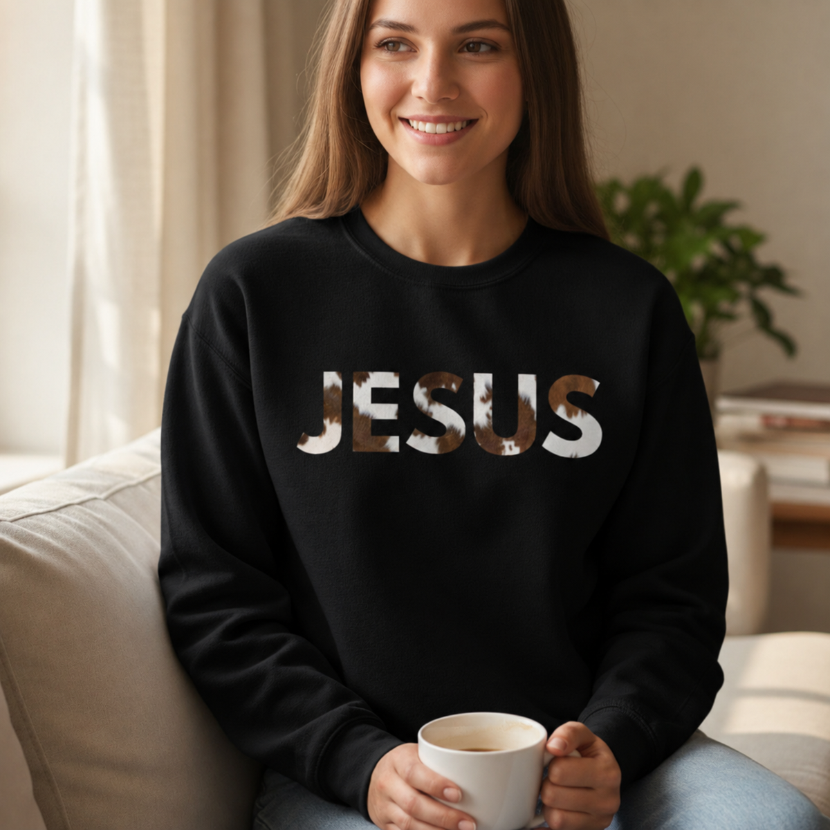 Jesus | Animal Print Faith Sweatshirt