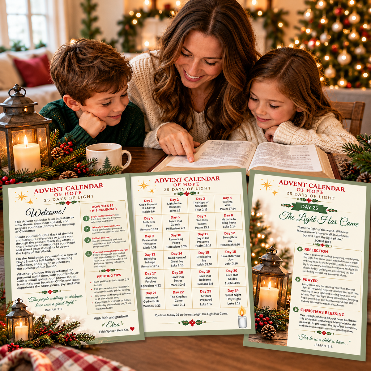 Christian Advent Calendar of Hope | 25-Day Printable
