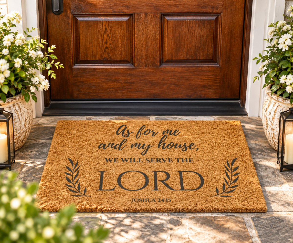 As for Me and My House, We Will Serve the Lord | Christian Coco Doormat - Heavenly Treasures