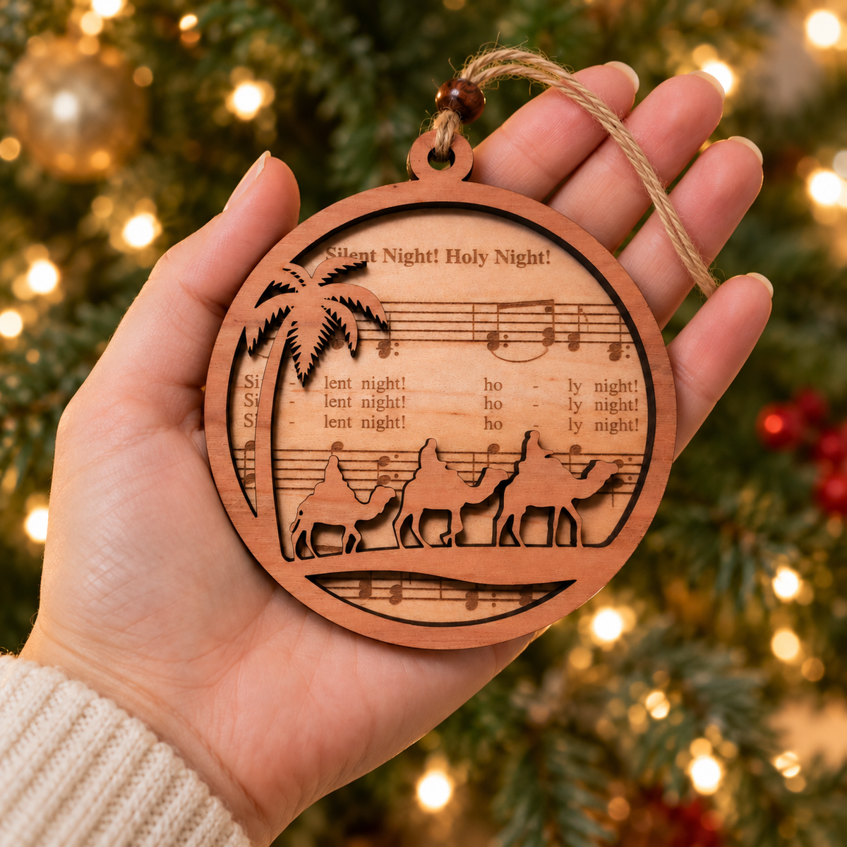Handmade Wood Nativity Ornaments | Maple & Cherry - Heavenly Treasures