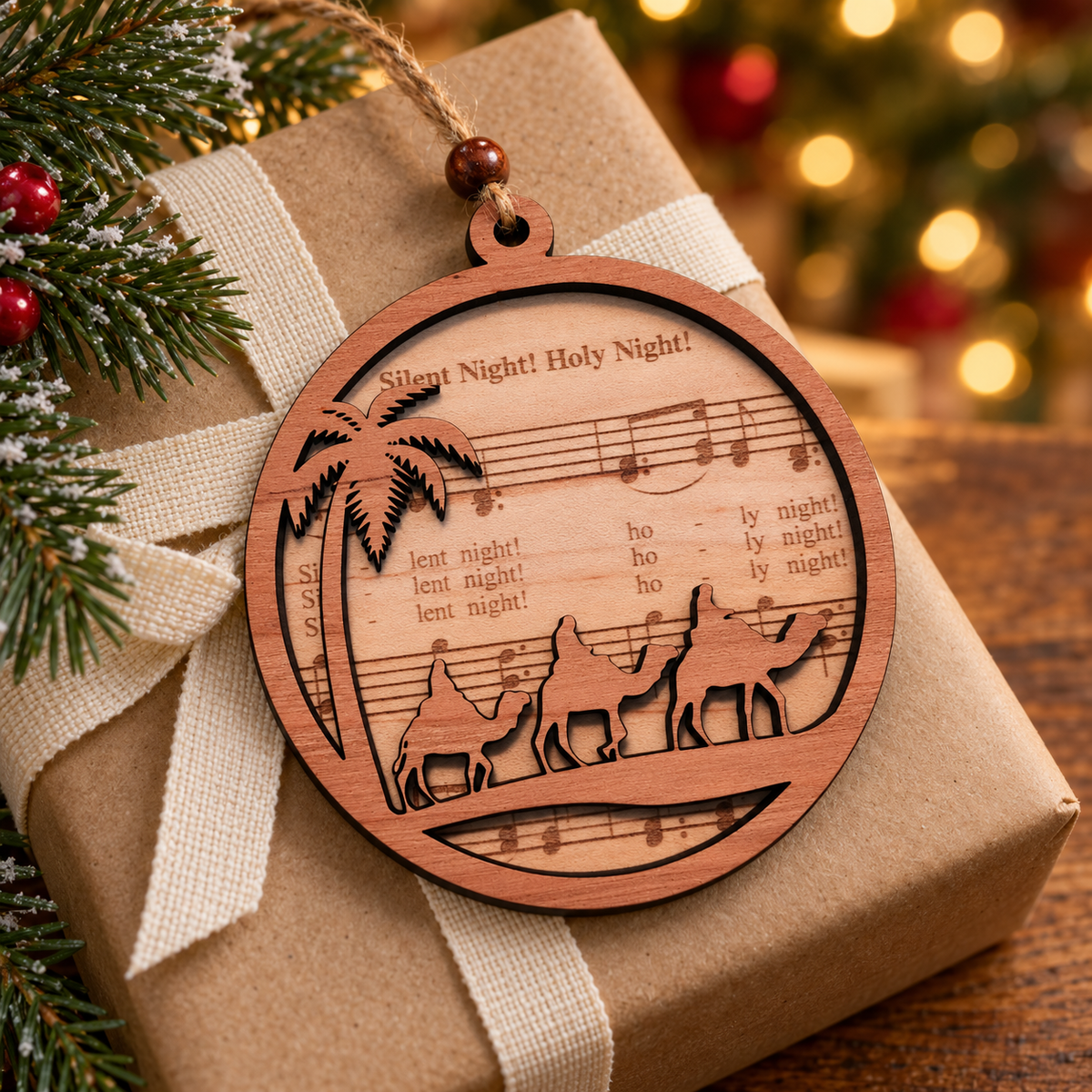 Handmade Wood Nativity Ornaments | Maple & Cherry - Heavenly Treasures