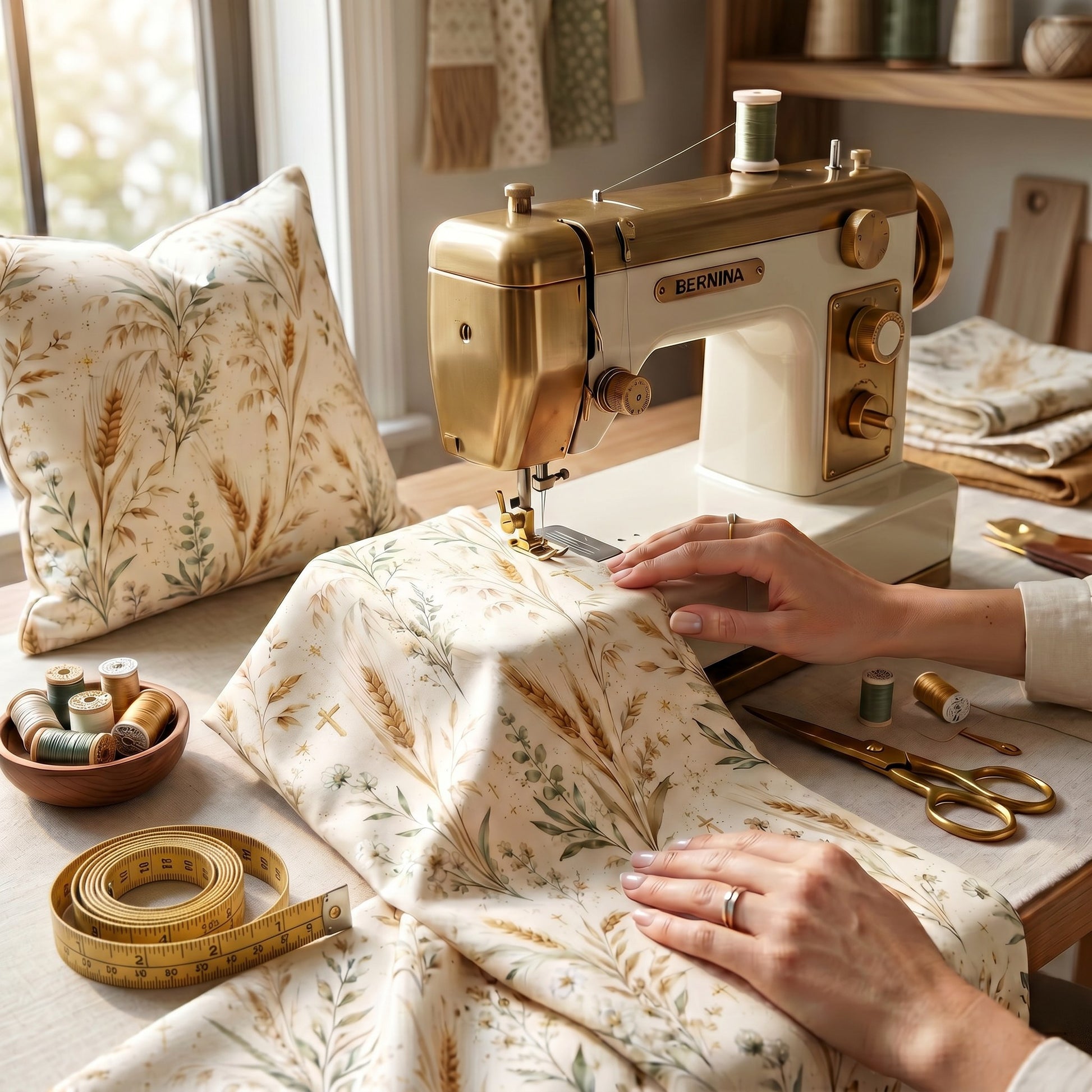 Tree Branch Fabric Cotton Twill By Yard Botanical Birds Print Natural Woodland Design Lightweight Sturdy Material Perfect DIY Sewing Projects Table Runner Making Tote Bag Fabric Quilting Cotton Yardage Organic Nature Theme Diagonal Weave