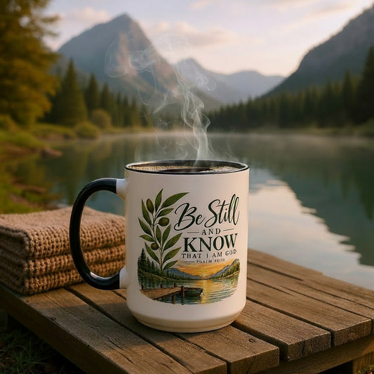 Be Still & Know Christian Mug – Psalm 46:10 Scripture Coffee Cup