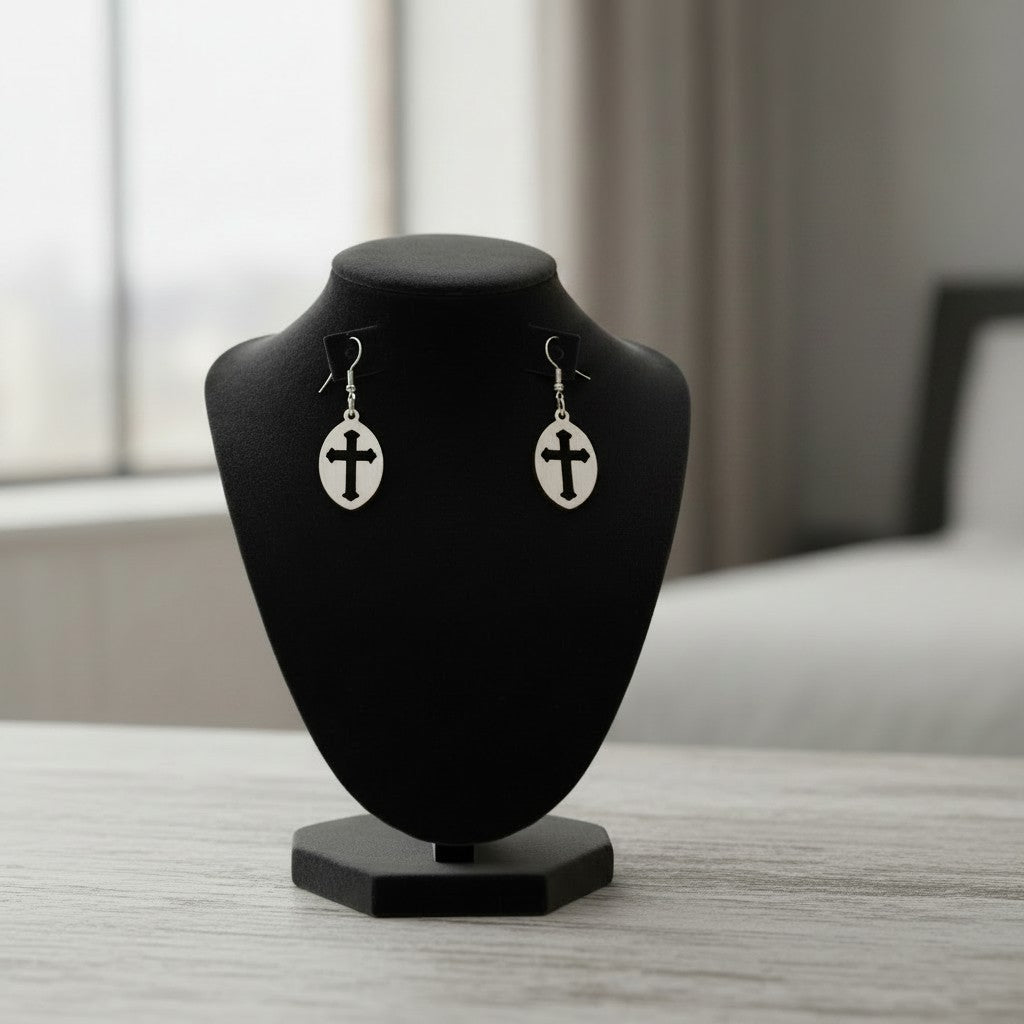 Wooden Cross Earrings – Handmade Lightweight Christian Faith Jewelry - Heavenly Treasures