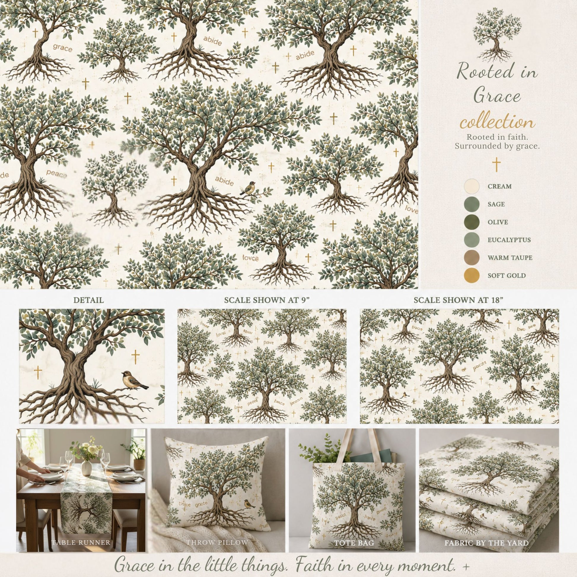 Rooted in Grace Table Runner - Heavenly Treasures