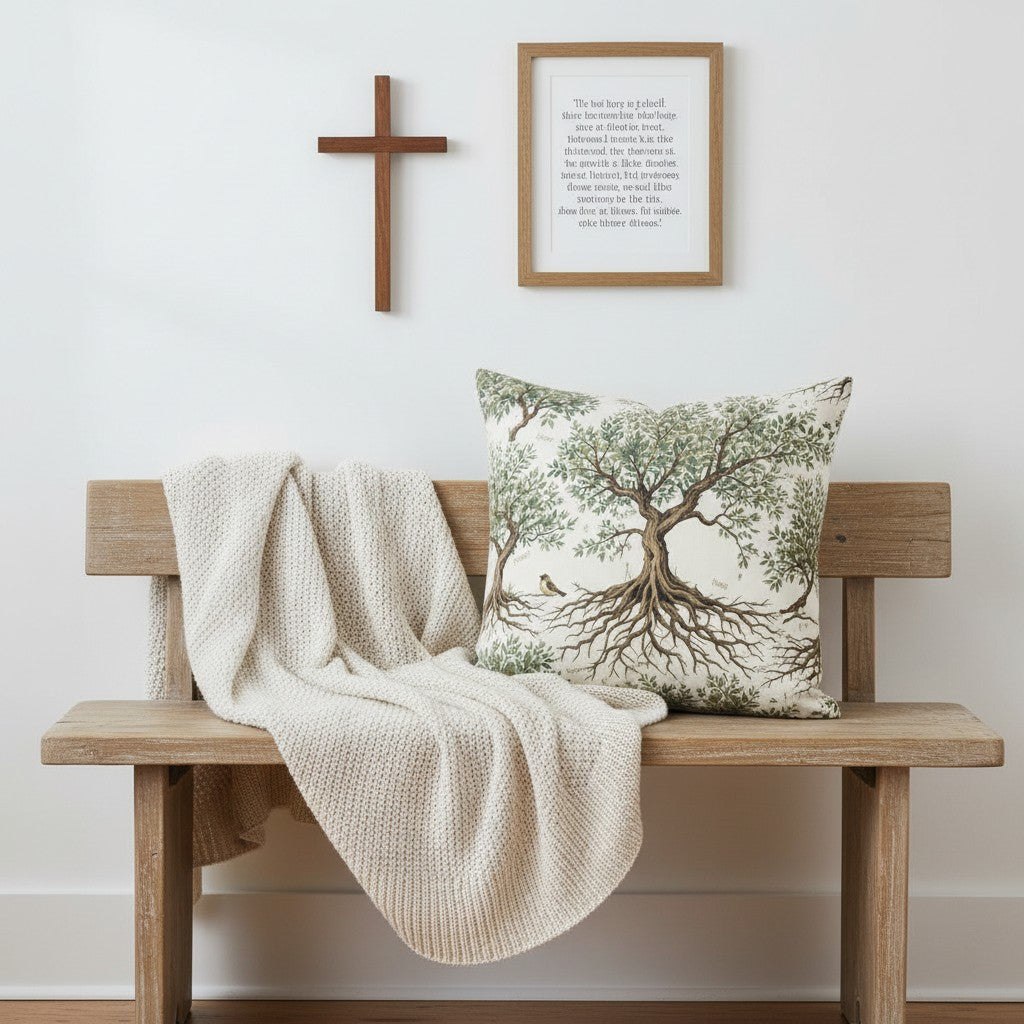 Rooted in Grace Throw Pillow - Heavenly Treasures