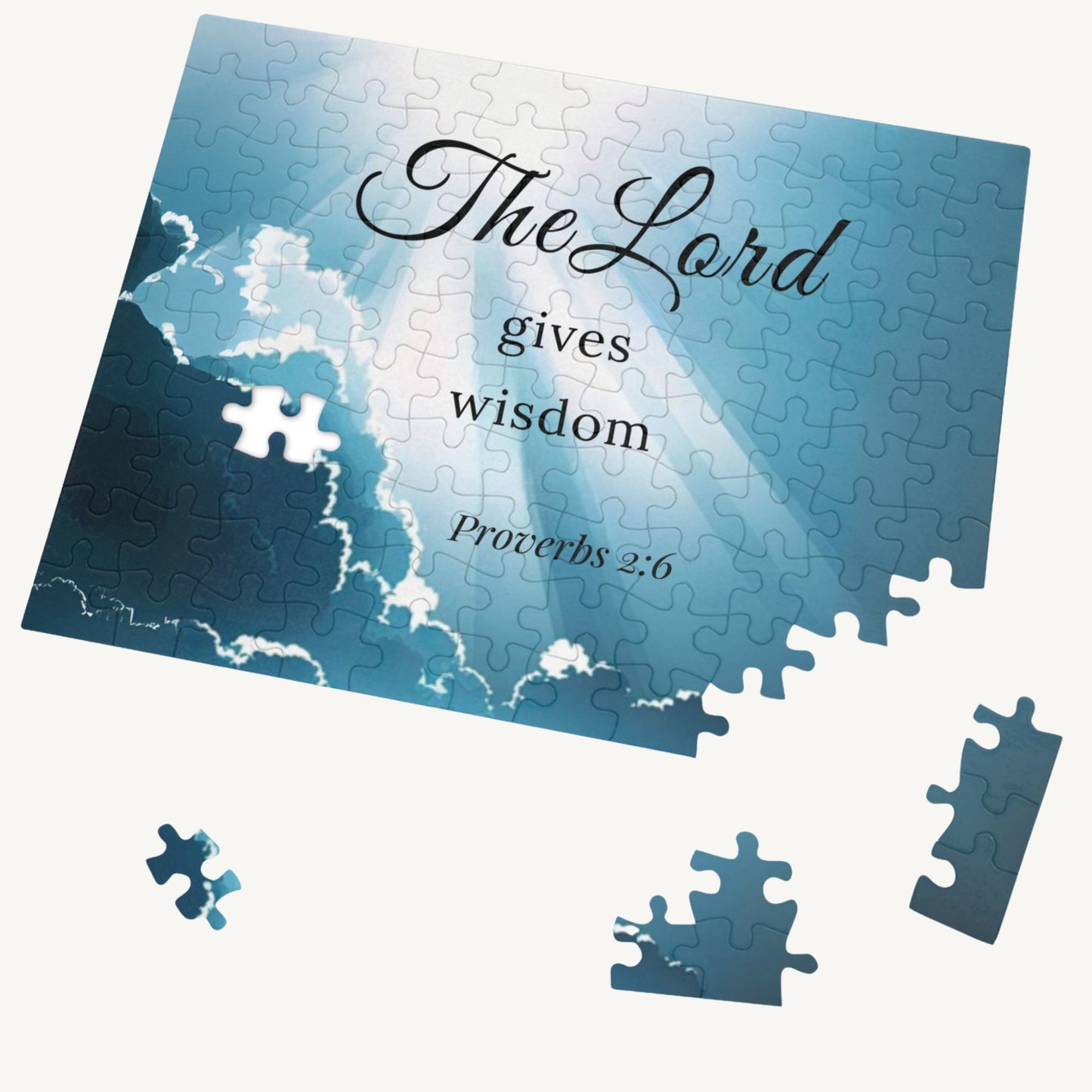 “The Lord Gives Wisdom” Christian Puzzle Proverbs 2:6 Scripture Jigsaw Inspirational Gift Idea - Heavenly Treasures