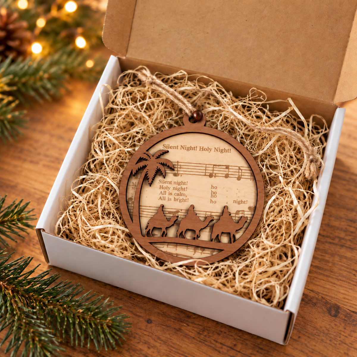 Handmade Wood Nativity Ornaments | Maple & Cherry - Heavenly Treasures